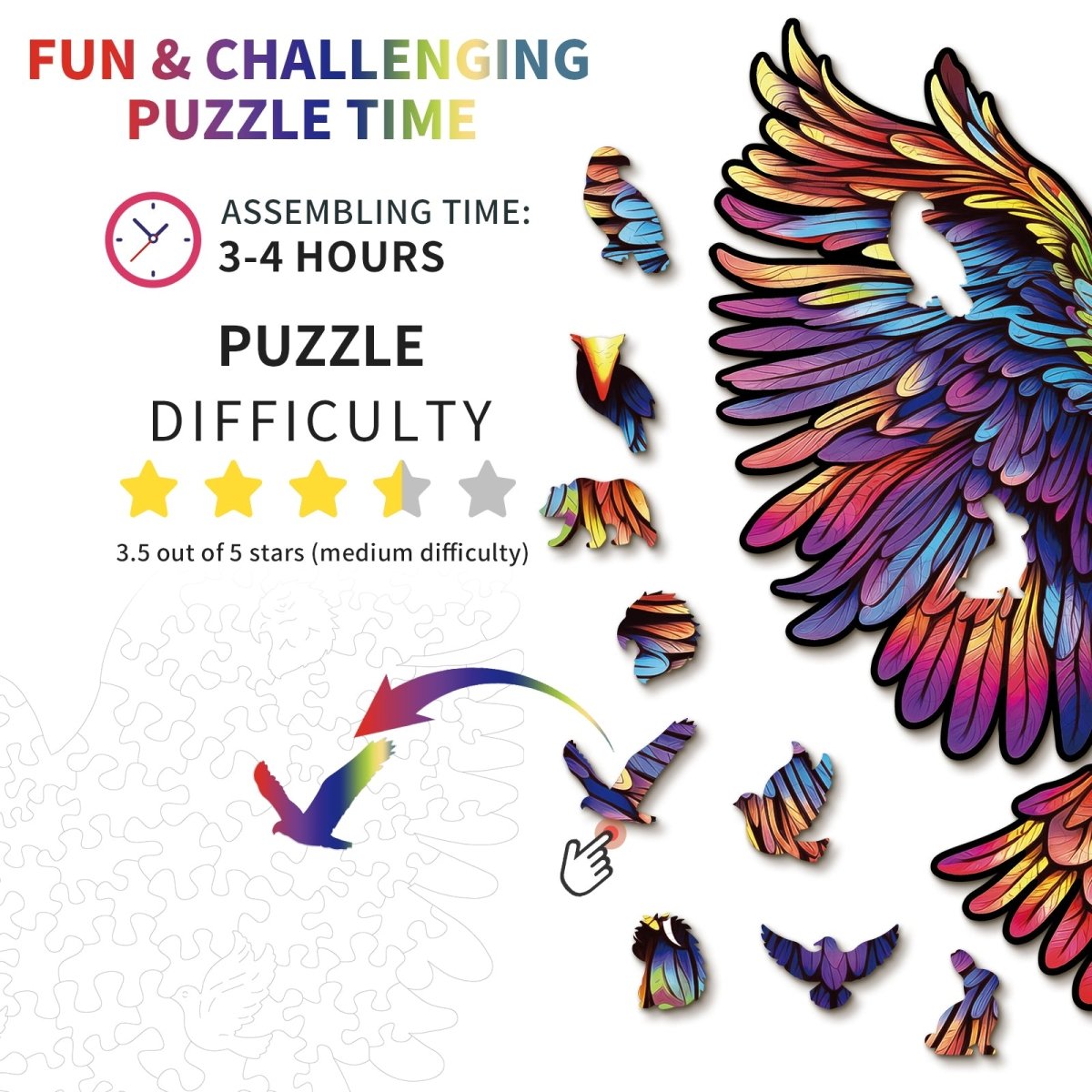 kaayee-wooden-soaring-eagle-holzpuzzle-klein-bunt-adler image 4