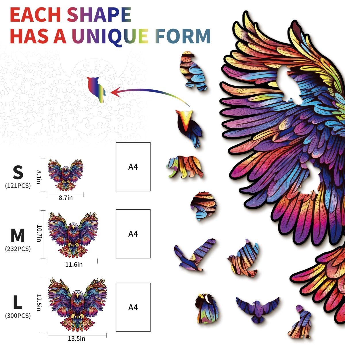 kaayee-wooden-soaring-eagle-holzpuzzle-klein-bunt-adler image 5