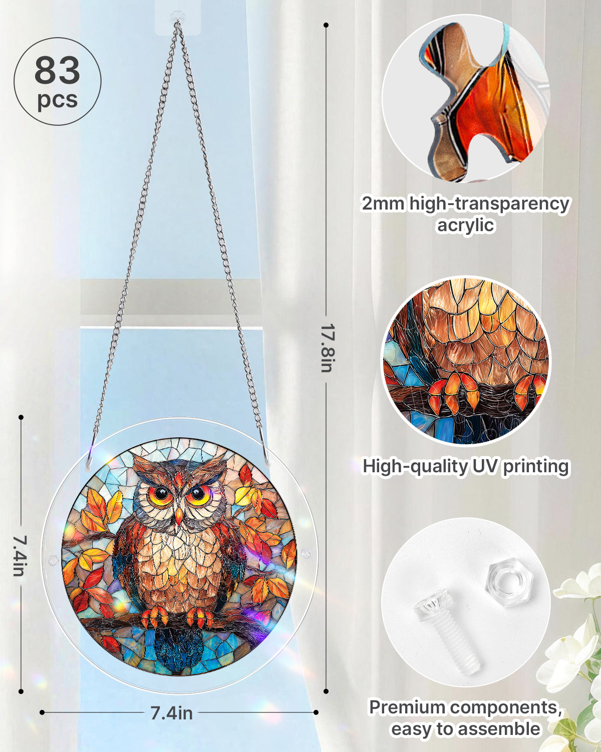 kaayee-suncatcher-autumn-owl-fensterbild-large-22-6-cm image 4