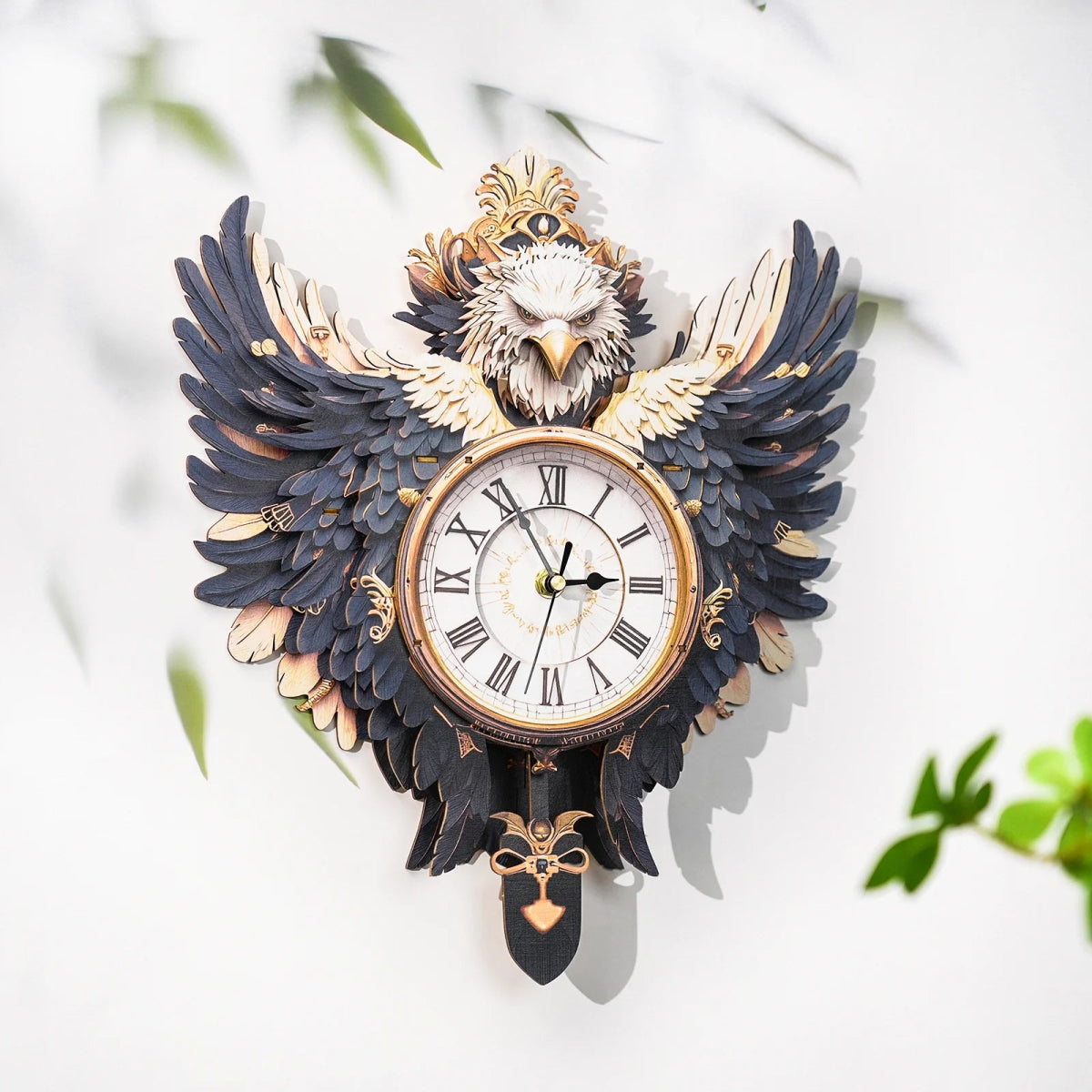 kaayee-clock-kit-eagle-holzuhr-mit-pendel-3d-puzzle image 6