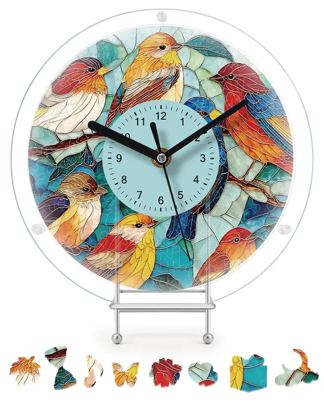 kaayee-clock-kit-birds-in-harmony-acryl-puzzleuhr-regular image 1