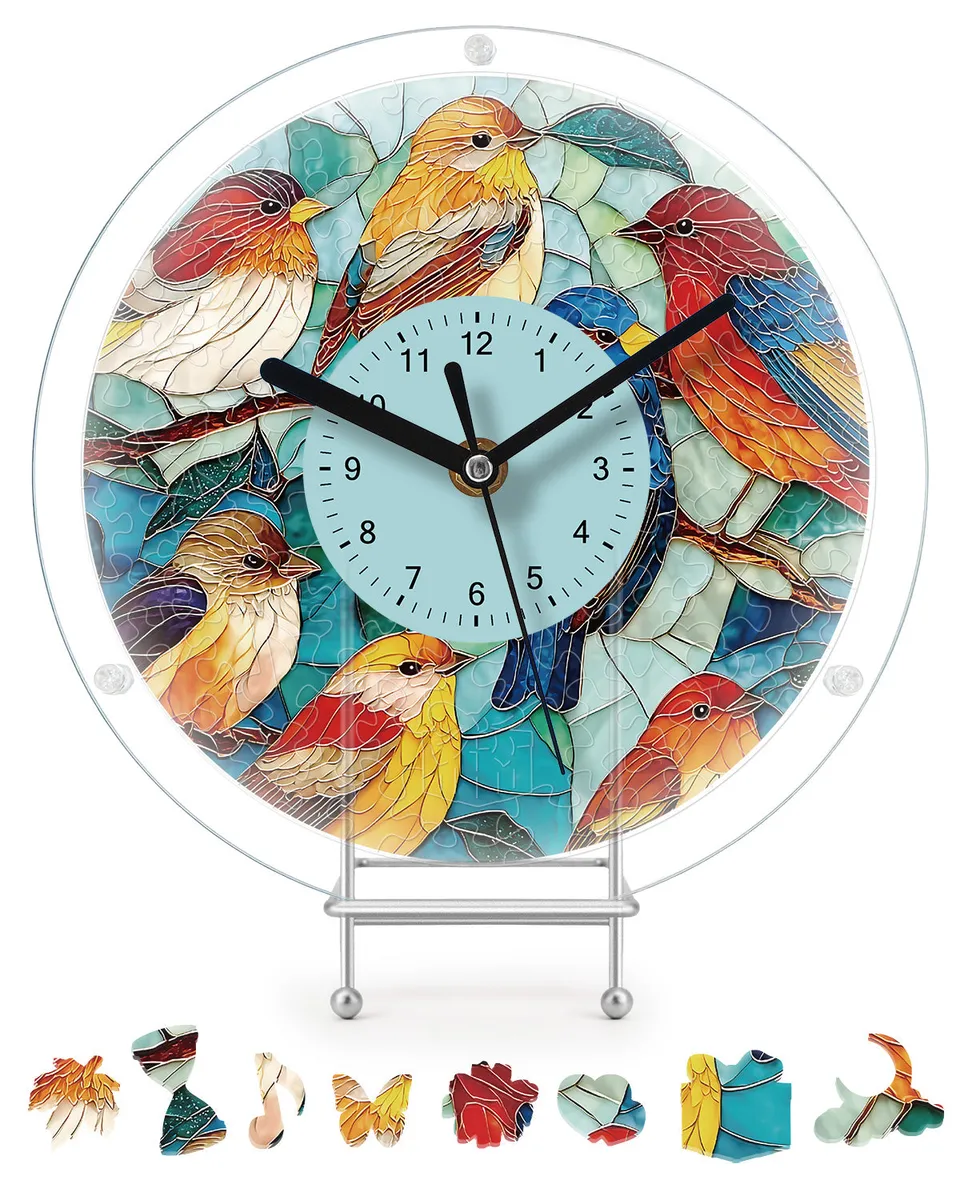 kaayee-clock-kit-birds-in-harmony-acryl-puzzleuhr-regular image 1