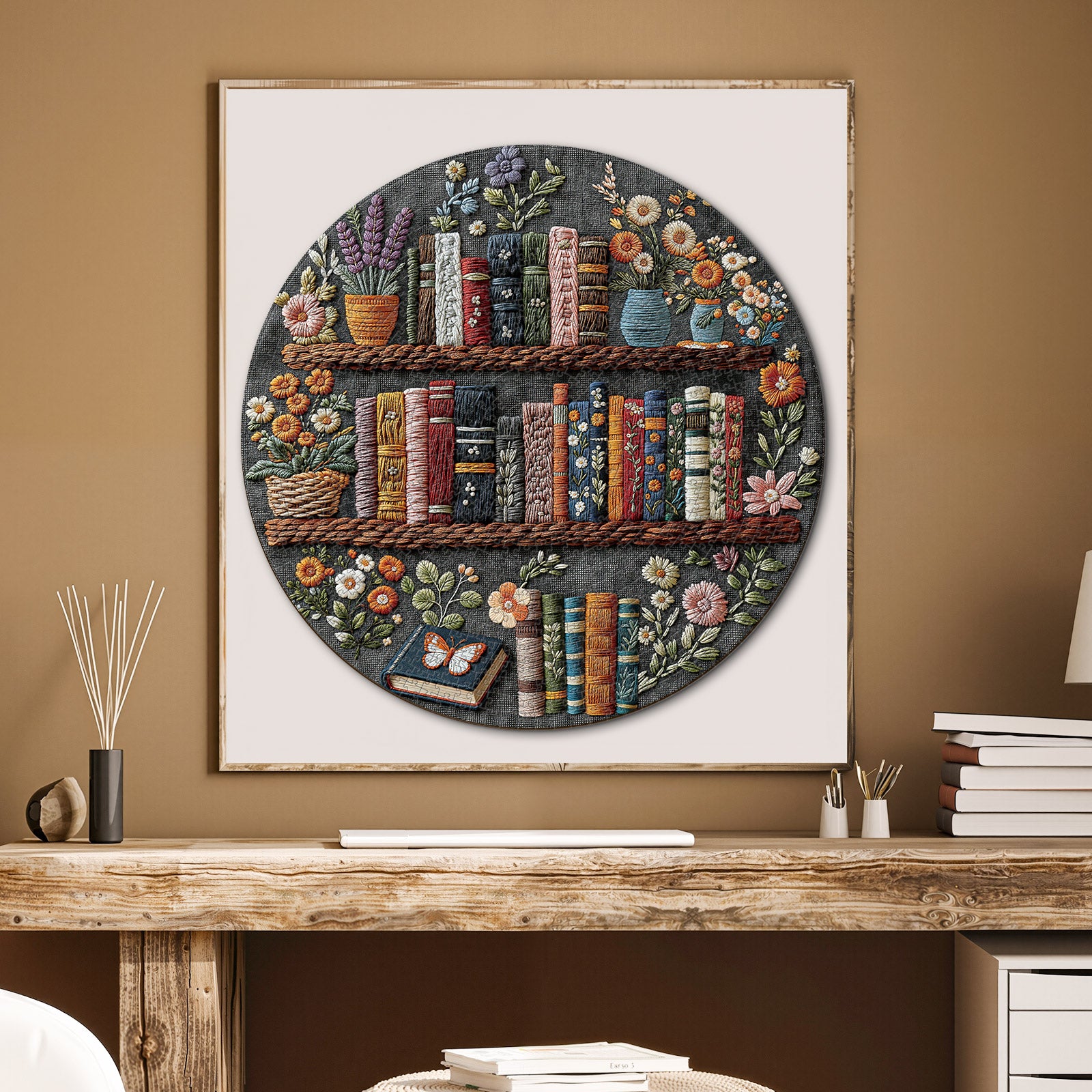kaayee-cardboard-puzzle-floral-bookshelf-1000-teile-eco image 5