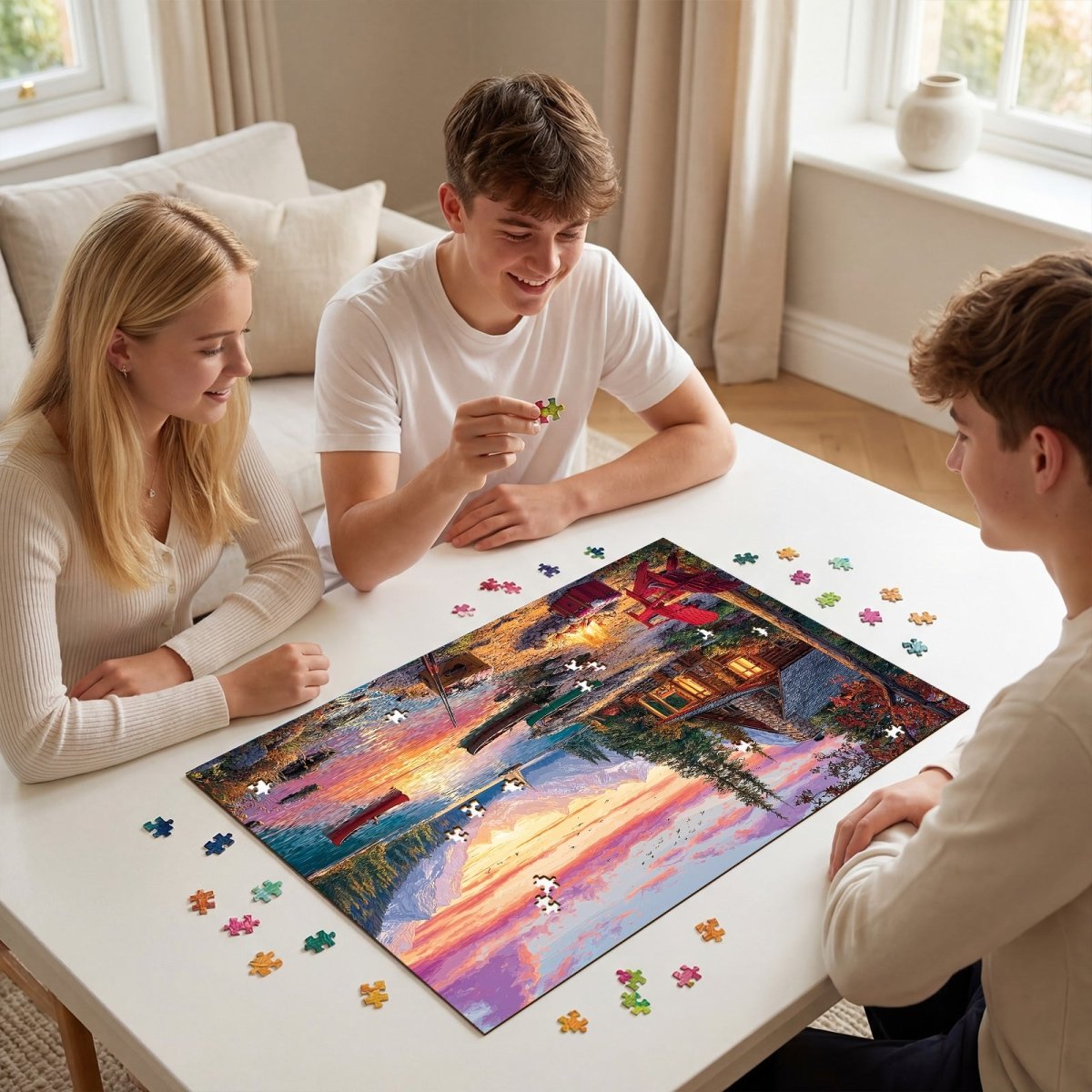 kaayee-cardboard-twilight-lake-1000-teile-puzzle-standard image 8