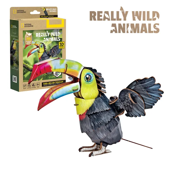 cubic-fun-really-wild-animals-ds1187h-tukan-3d-puzzle-vogel image 1