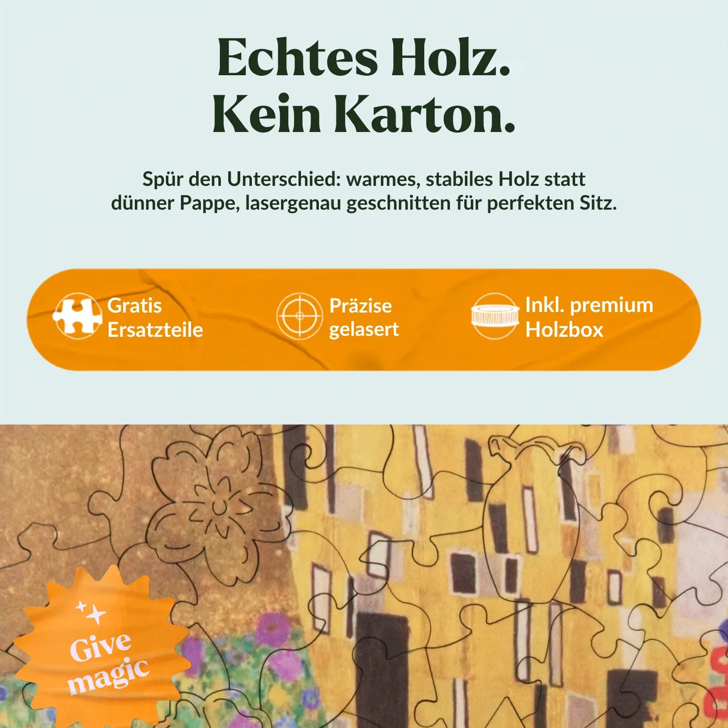 magicholz-der-kuss-klimt-holzpuzzle-gold-mit-28-spezialteilen image 3