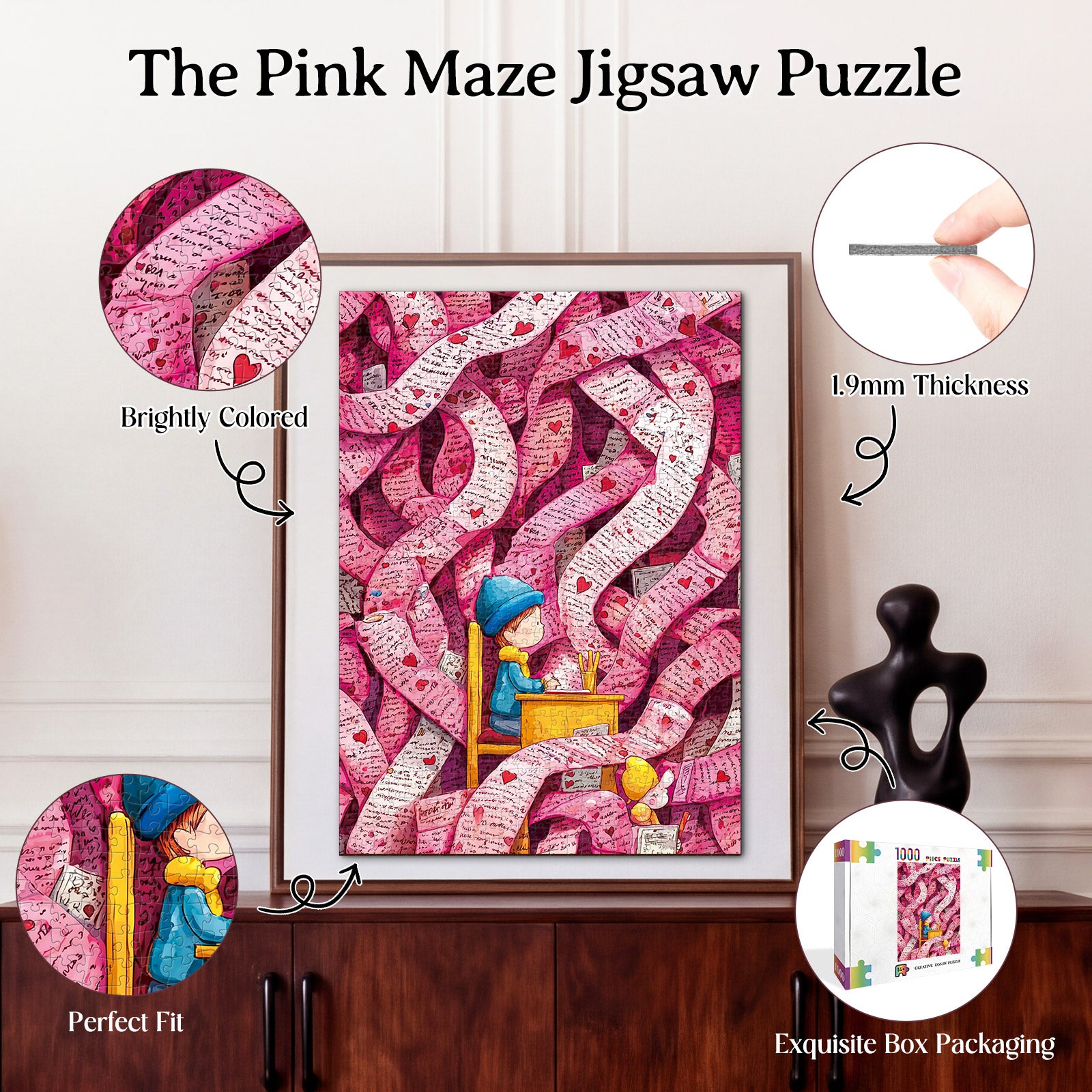 kaayee-cardboard-puzzle-the-pink-maze-1000-teile-standard image 3