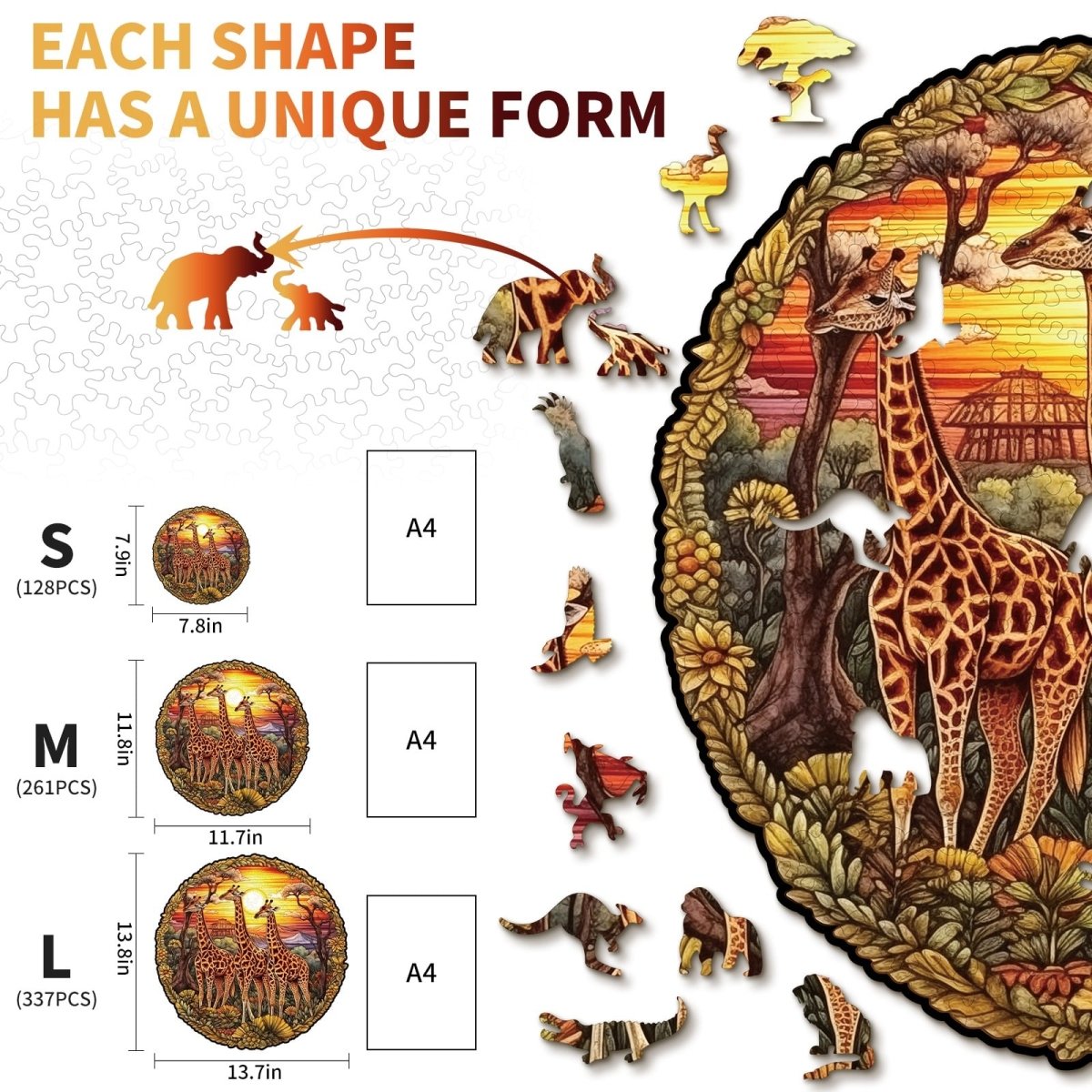 kaayee-wooden-puzzle-giraffenfamilie-holzpuzzle-medium-tiermotiv image 4