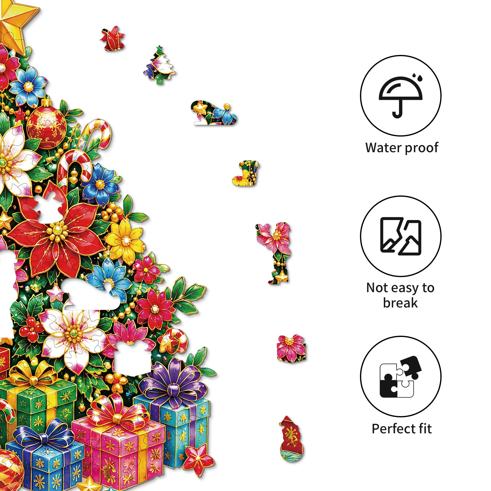 kaayee-wooden-puzzle-floral-gift-christmas-tree-holzpuzzle-medium-weihnachten image 2