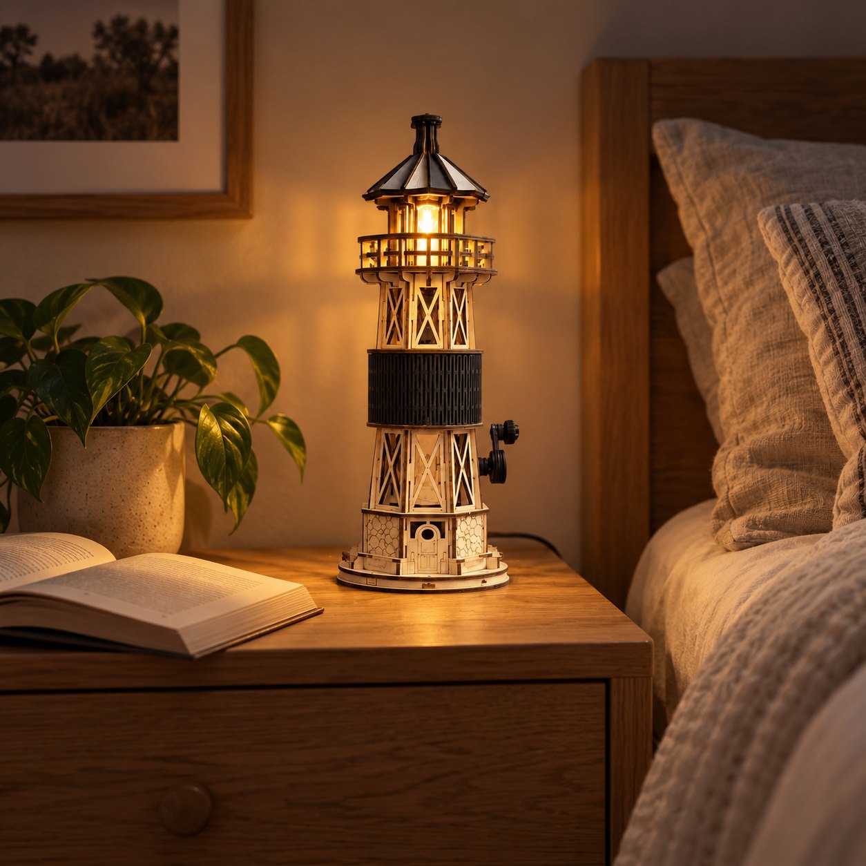 magicholz-luminous-leuchtturm-nachtlicht-holz-dimmbar-usb-c image 2