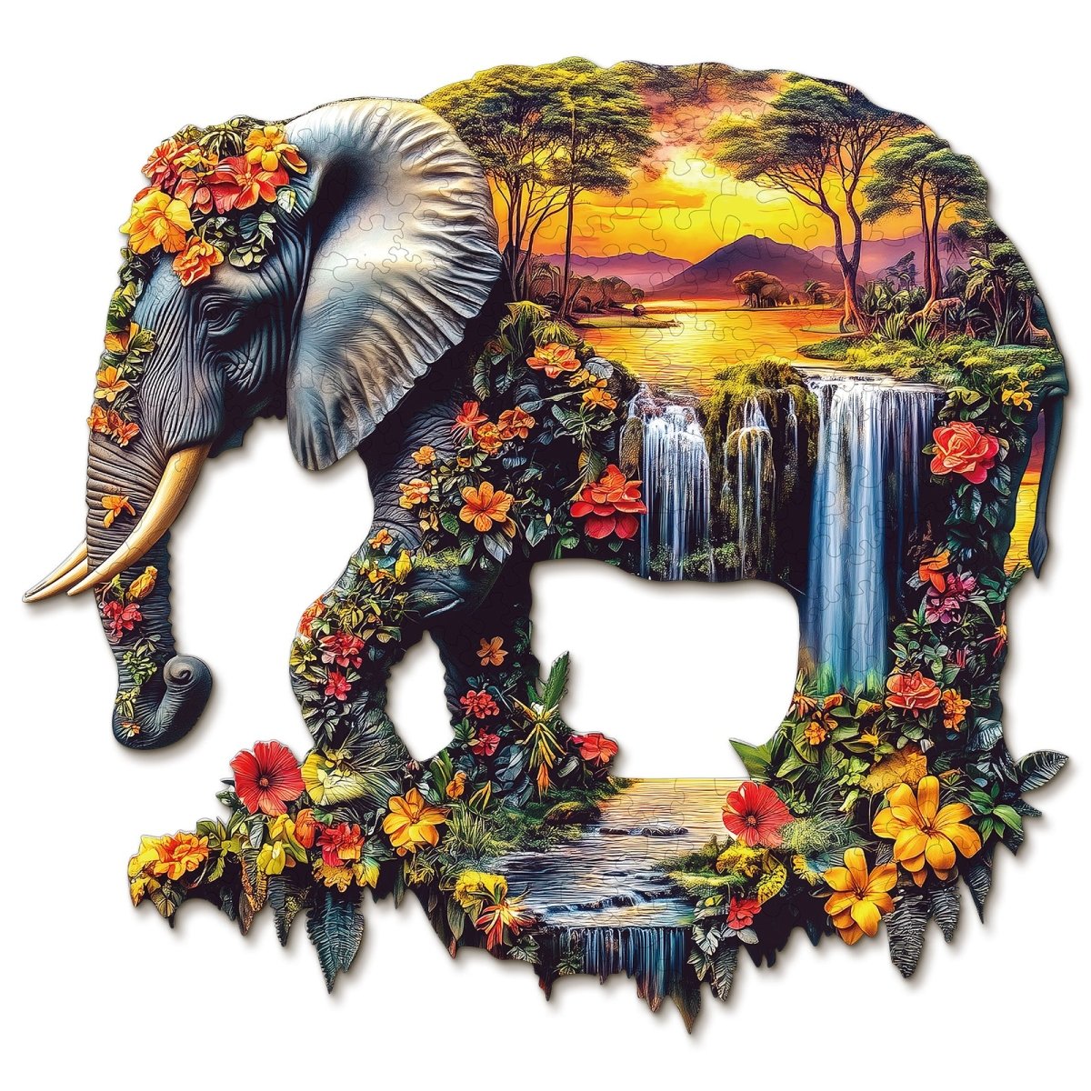 kaayee-wooden-puzzle-elephant-eden-holzpuzzle-small-elefant image 1