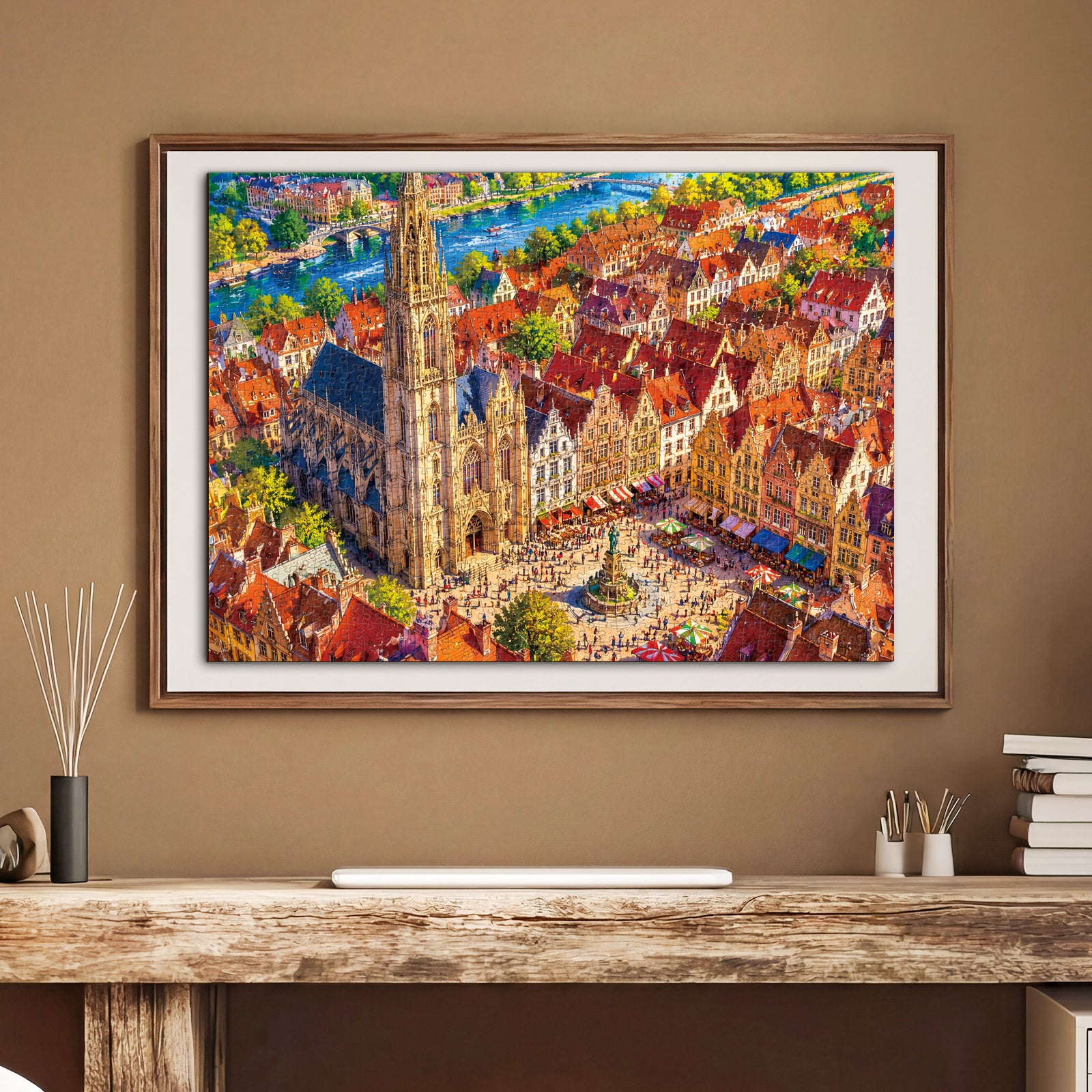 kaayee-clock-kit-sunlit-clocktower-town-1000-teile-puzzle-standard image 5