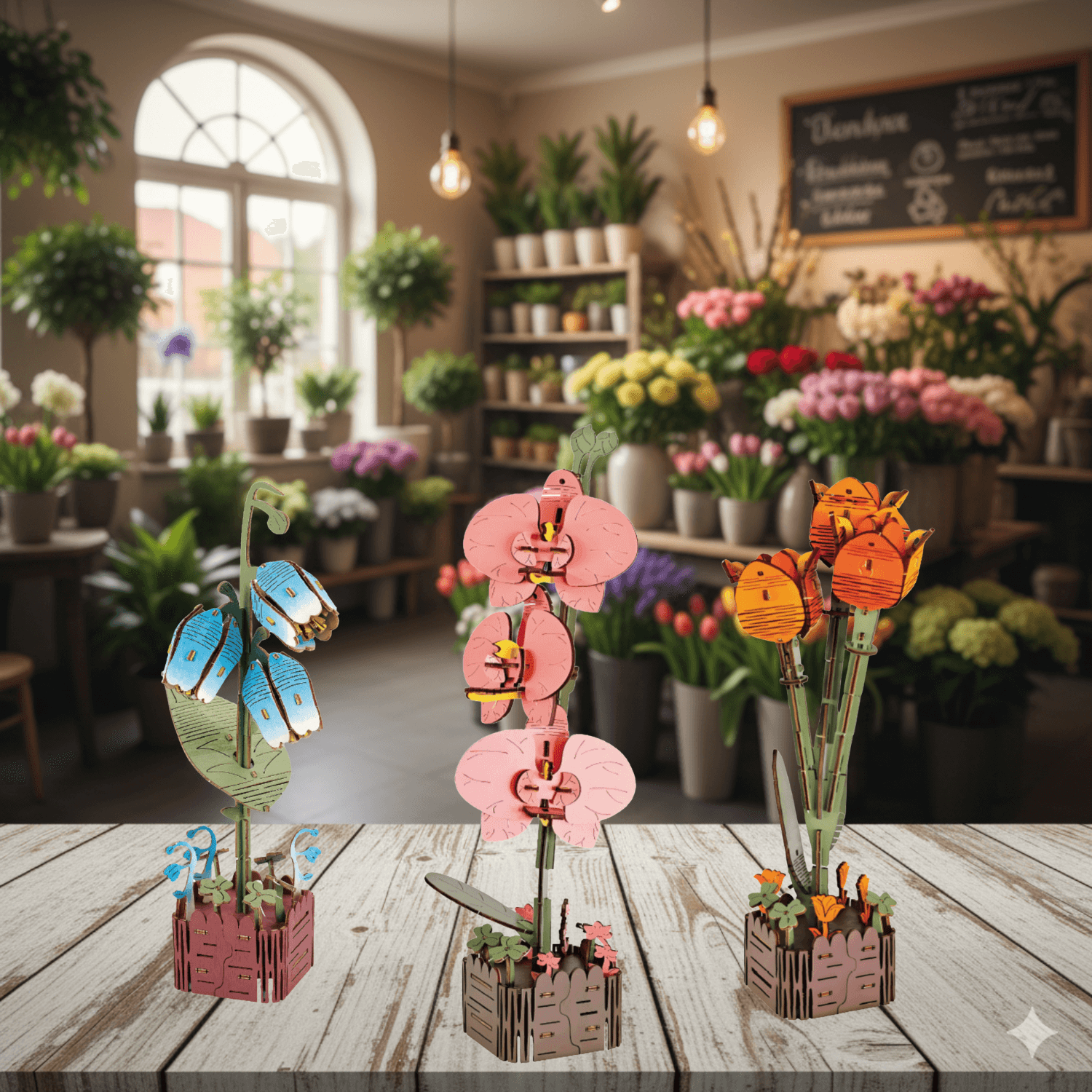 magicholz-ewiger-fr-hling-blumen-trio-holzblumen-romantisch-3er-set image 2