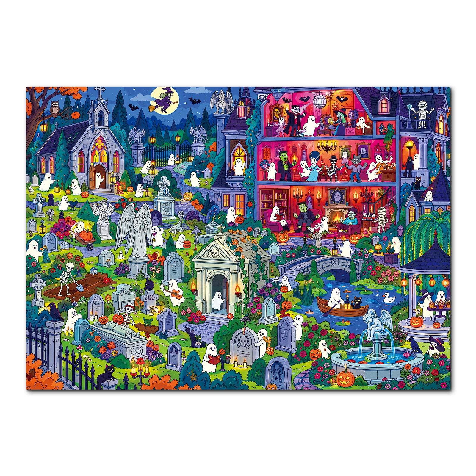 kaayee-cardboard-ghost-manor-1000-teile-puzzle-eco-white-board image 1