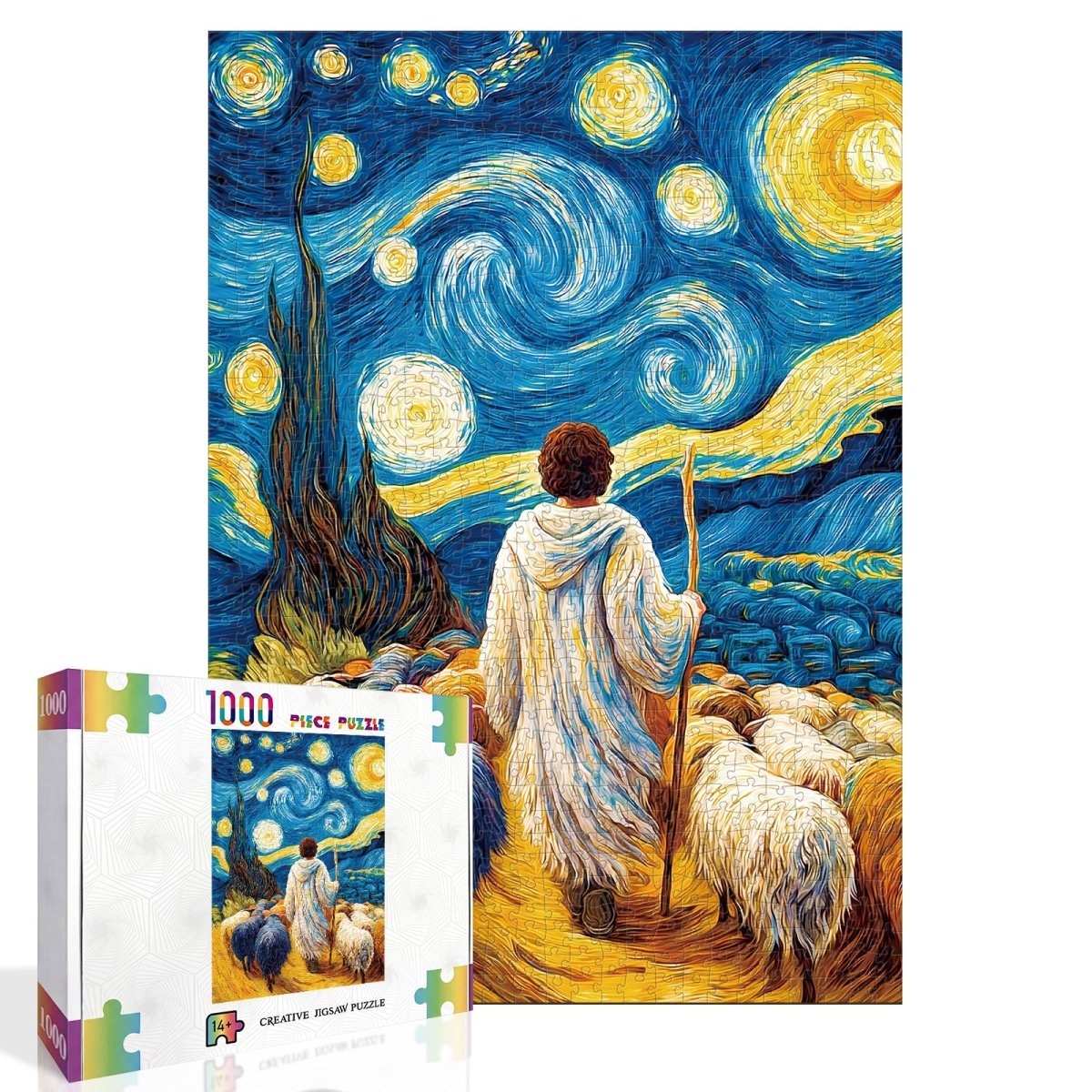 kaayee-cardboard-puzzle-jesus-1000-teile-eco-white-board image 2