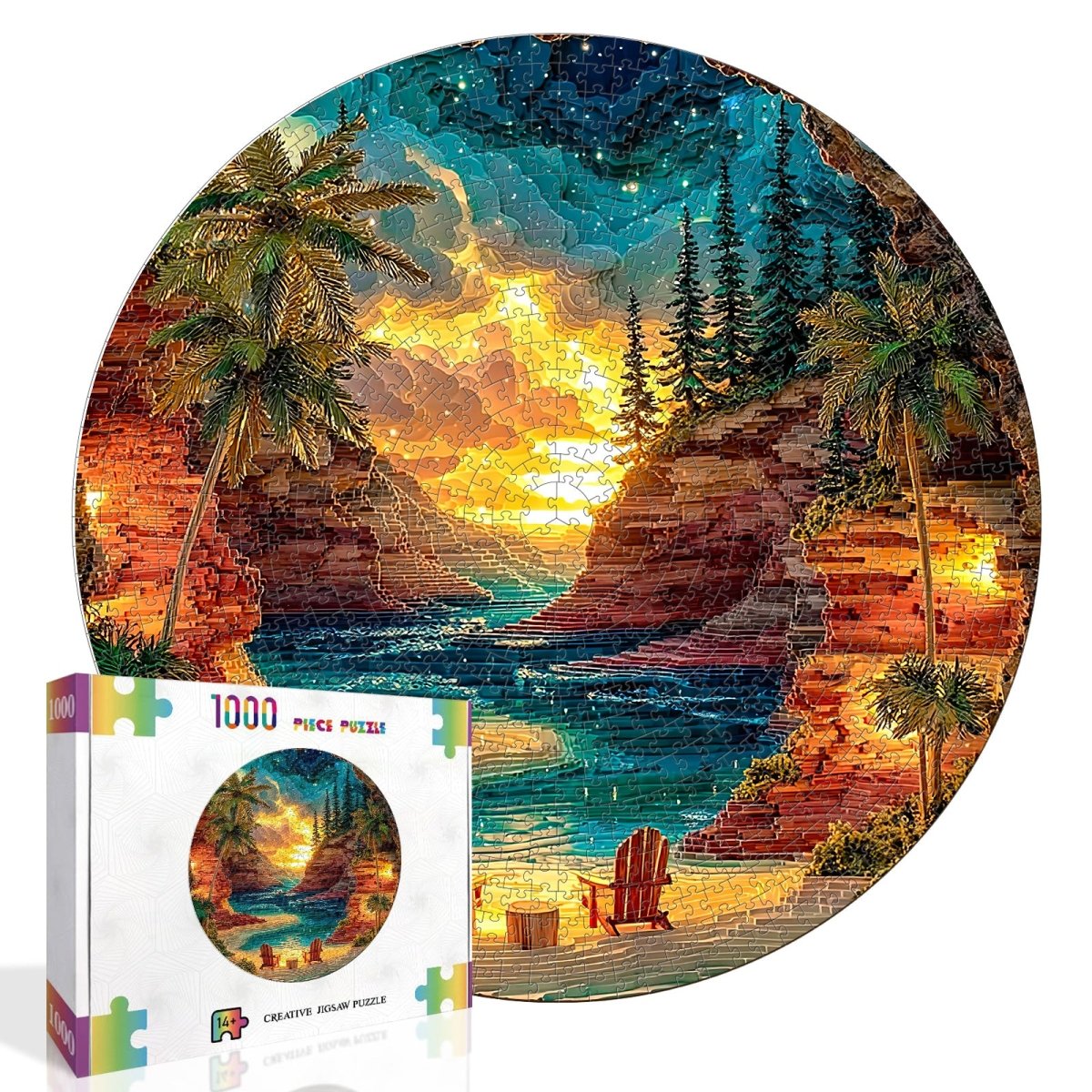 kaayee-sunset-cove-puzzle-1000-teile-rund-standard-edition image 2