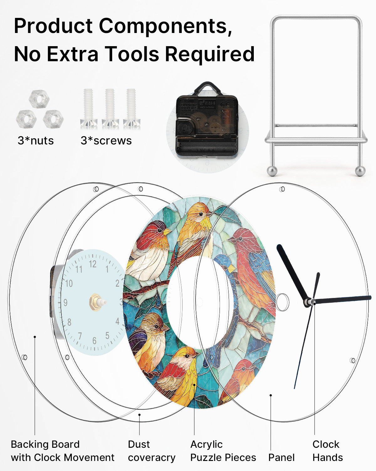 kaayee-clock-kit-birds-in-harmony-acryl-puzzleuhr-regular image 6