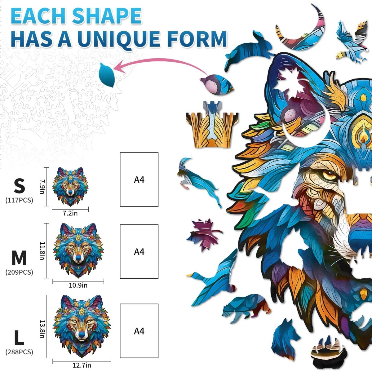kaayee-wooden-puzzle-majestic-wolf-holzpuzzle-medium image 3