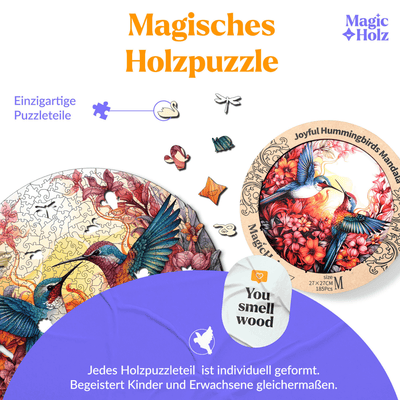 magicholz-fr-hliche-kolibris-mandala-holzpuzzle-v-gel image 2