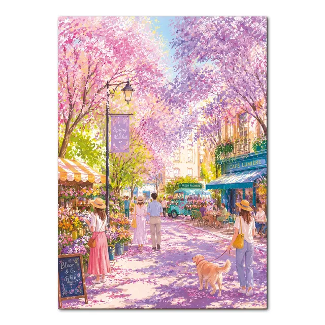 kaayee-whispers-of-sakura-street-puzzle-1000-teile-eco-white-board image 1
