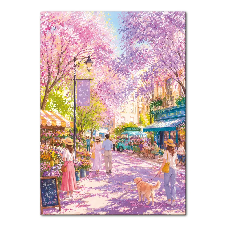 kaayee-whispers-of-sakura-street-puzzle-1000-teile-eco-white-board image 1