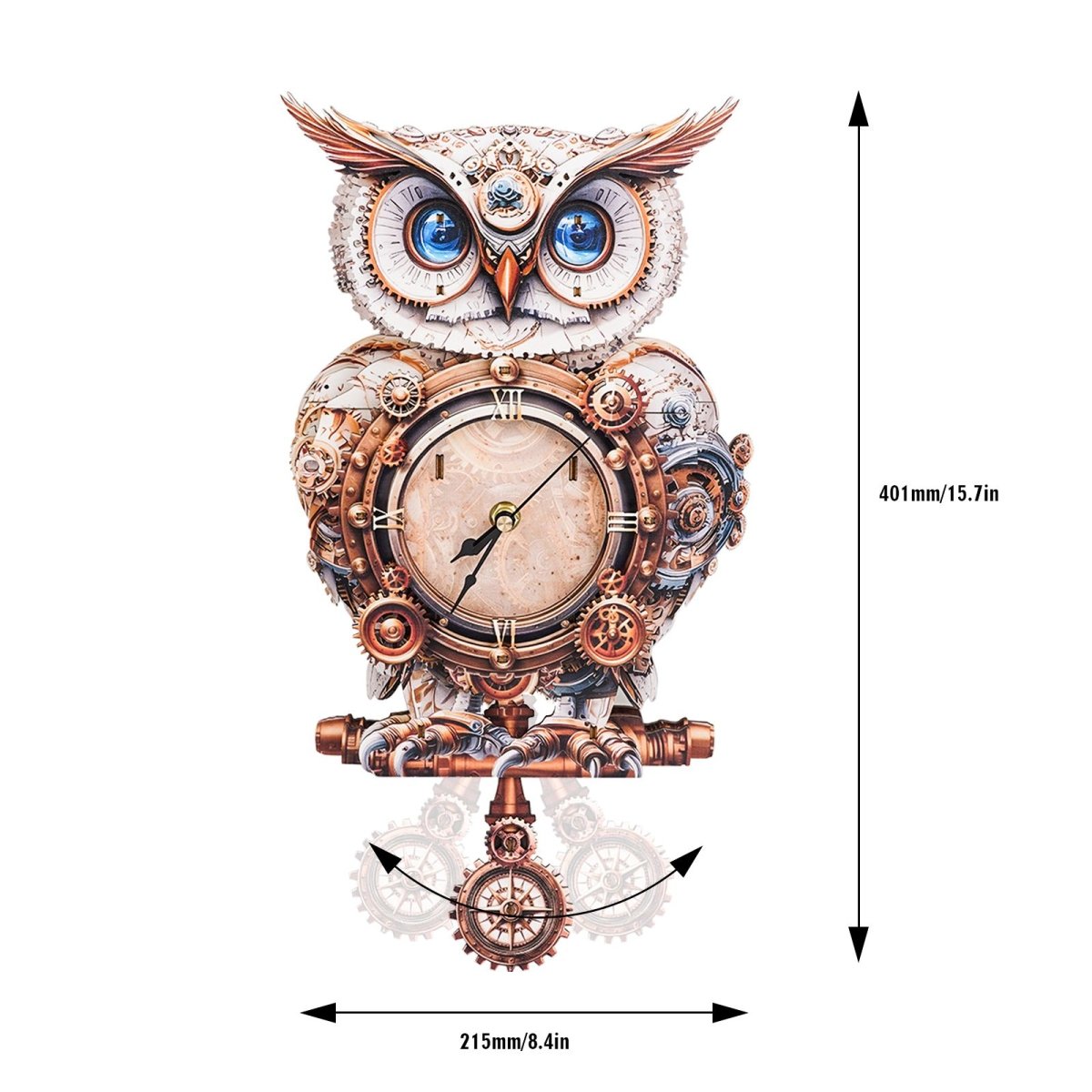 kaayee-clock-kit-mechanical-owl-holzuhr-uhrenbausatz image 2