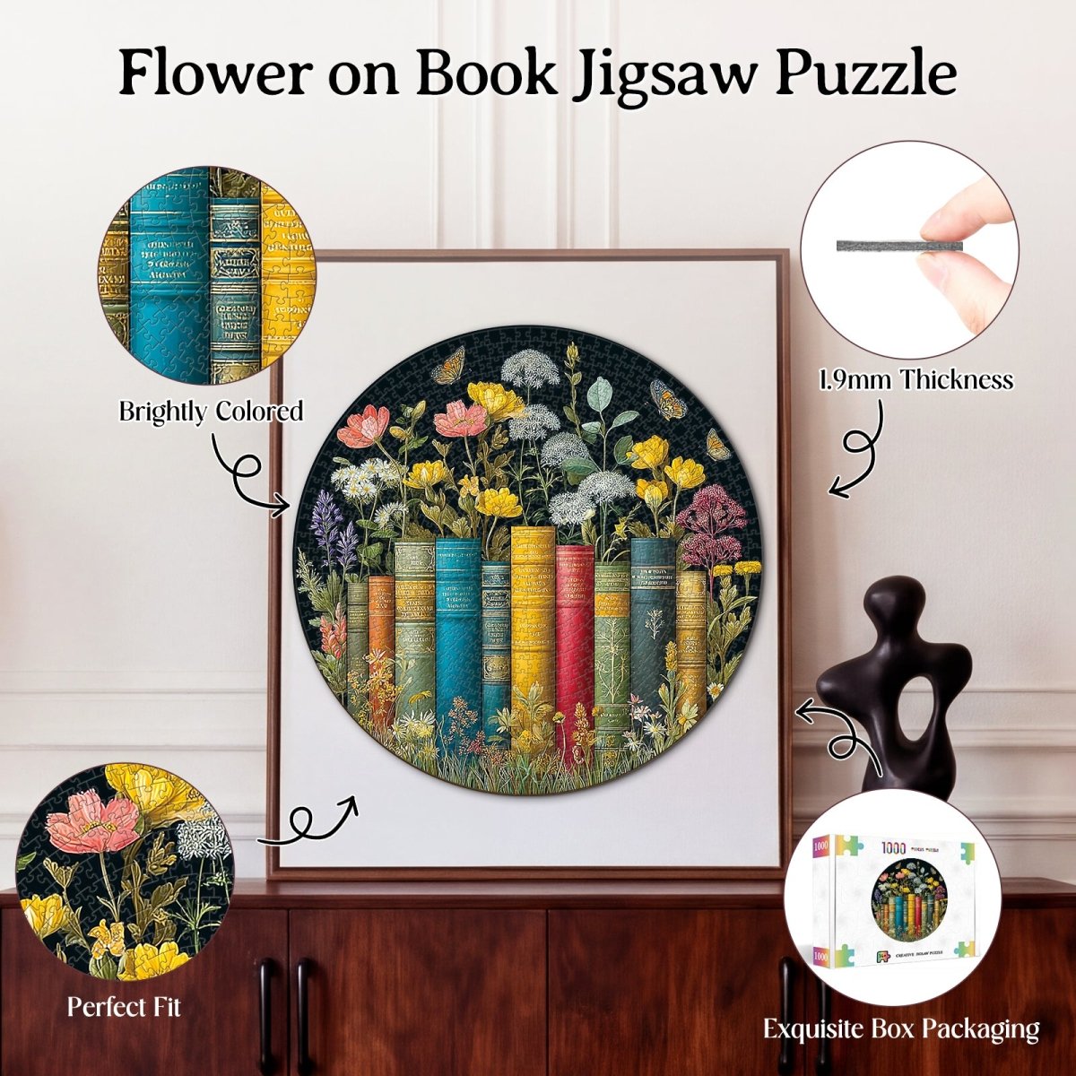 kaayee-flower-on-book-puzzle-1000-teile-eco-white-board image 3