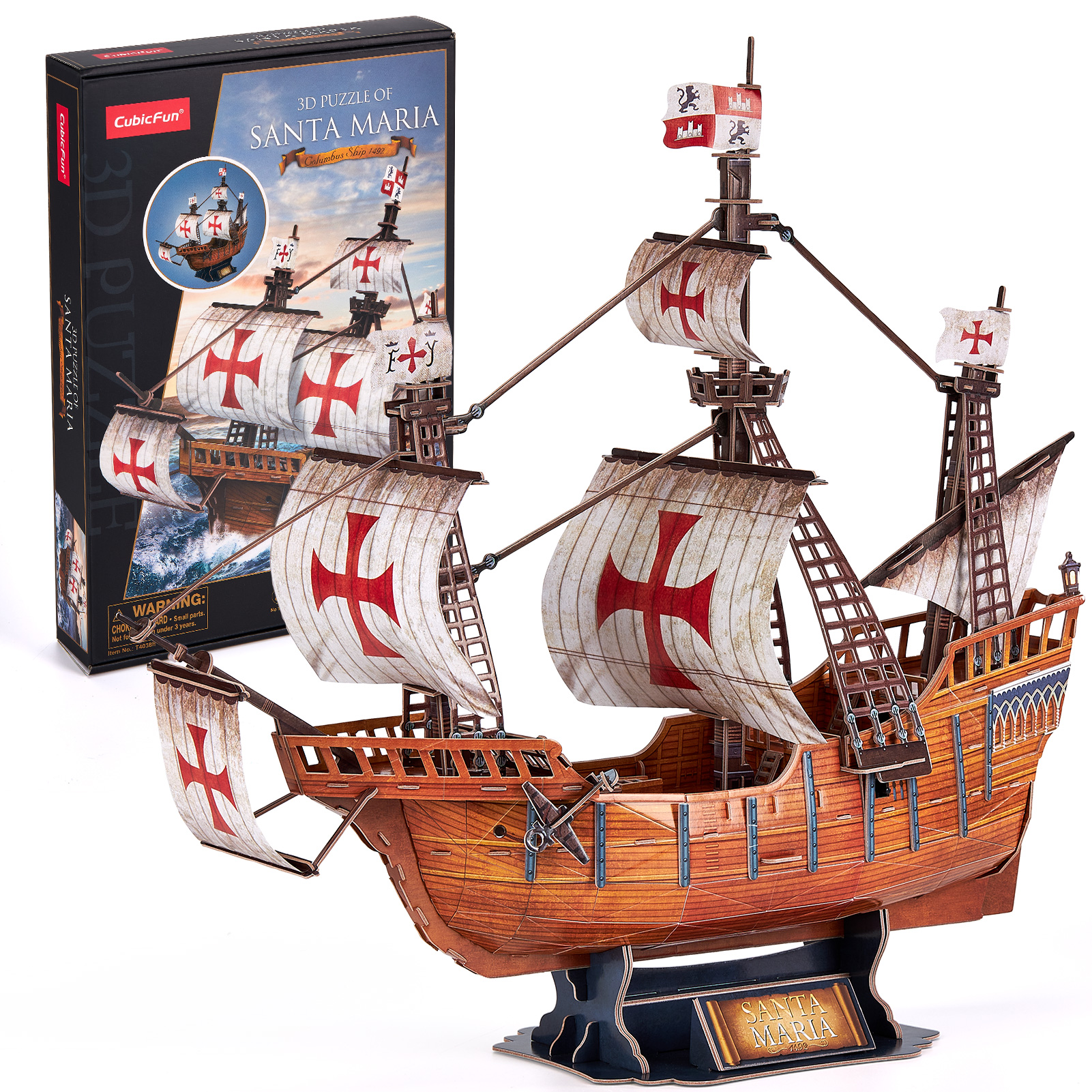 cubicfun-ships-t4038h-santa-maria-schiff-3d-puzzle-204-teile image 1