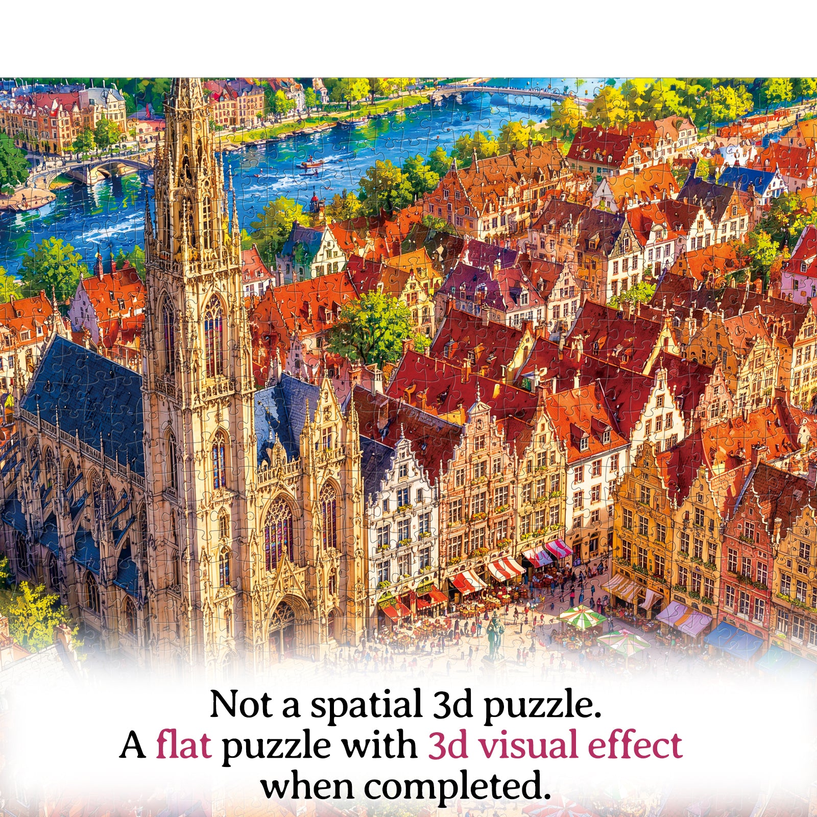 kaayee-clock-kit-sunlit-clocktower-town-1000-teile-puzzle-standard image 8