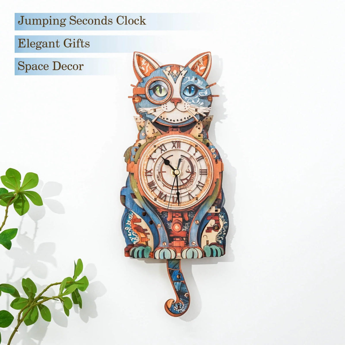 kaayee-clock-kit-cat-detective-holzuhr-bausatz-mit-pendel image 5