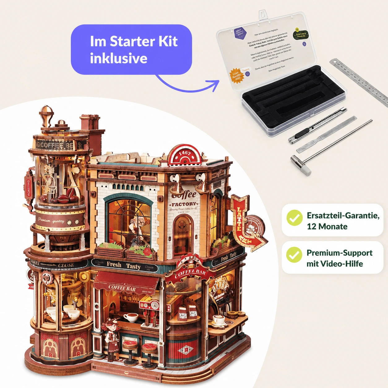 magicholz-dream-coffee-factory-3d-holzbausatz-starter-kit image 2