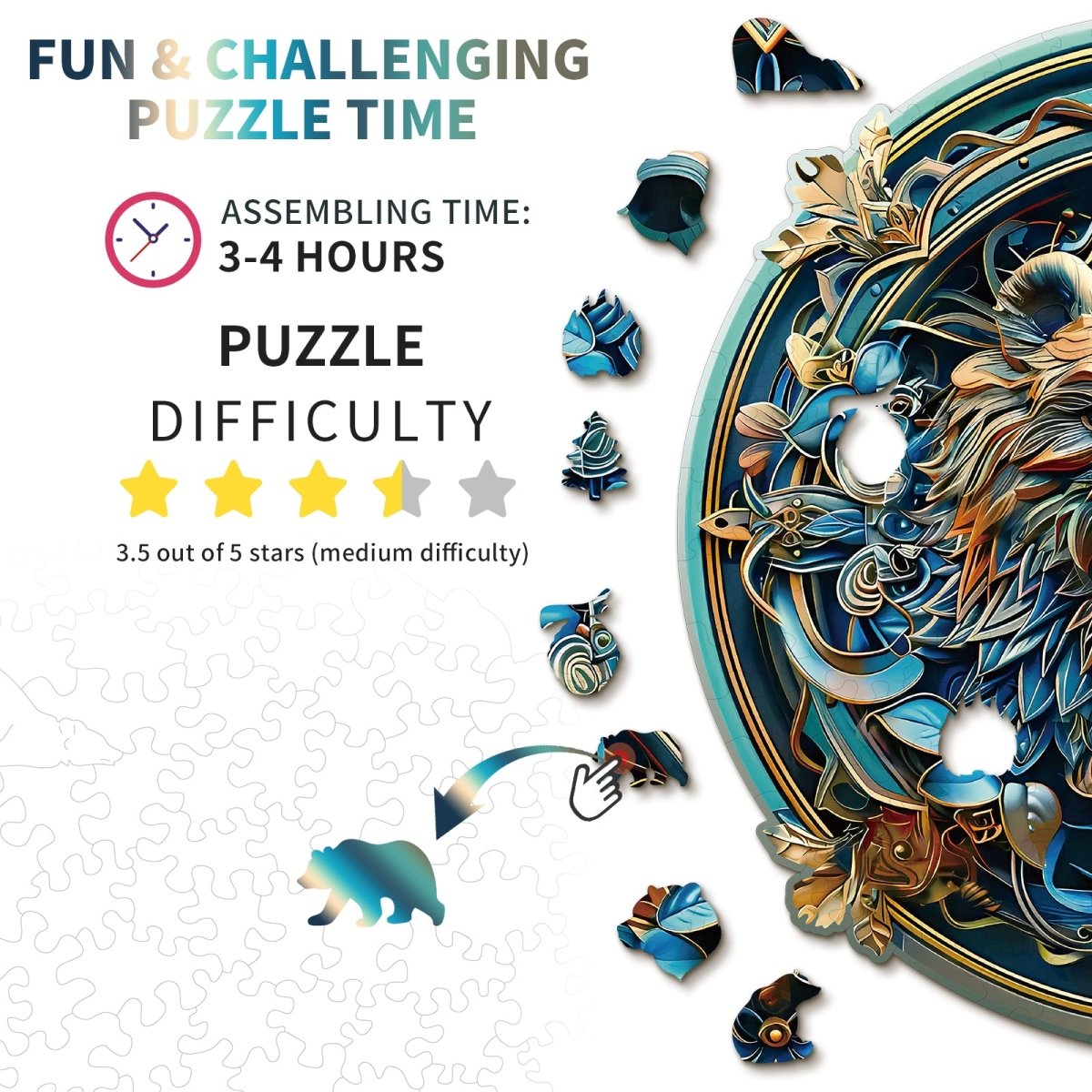 kaayee-wooden-puzzle-angry-bear-holzpuzzle-medium-tier image 4
