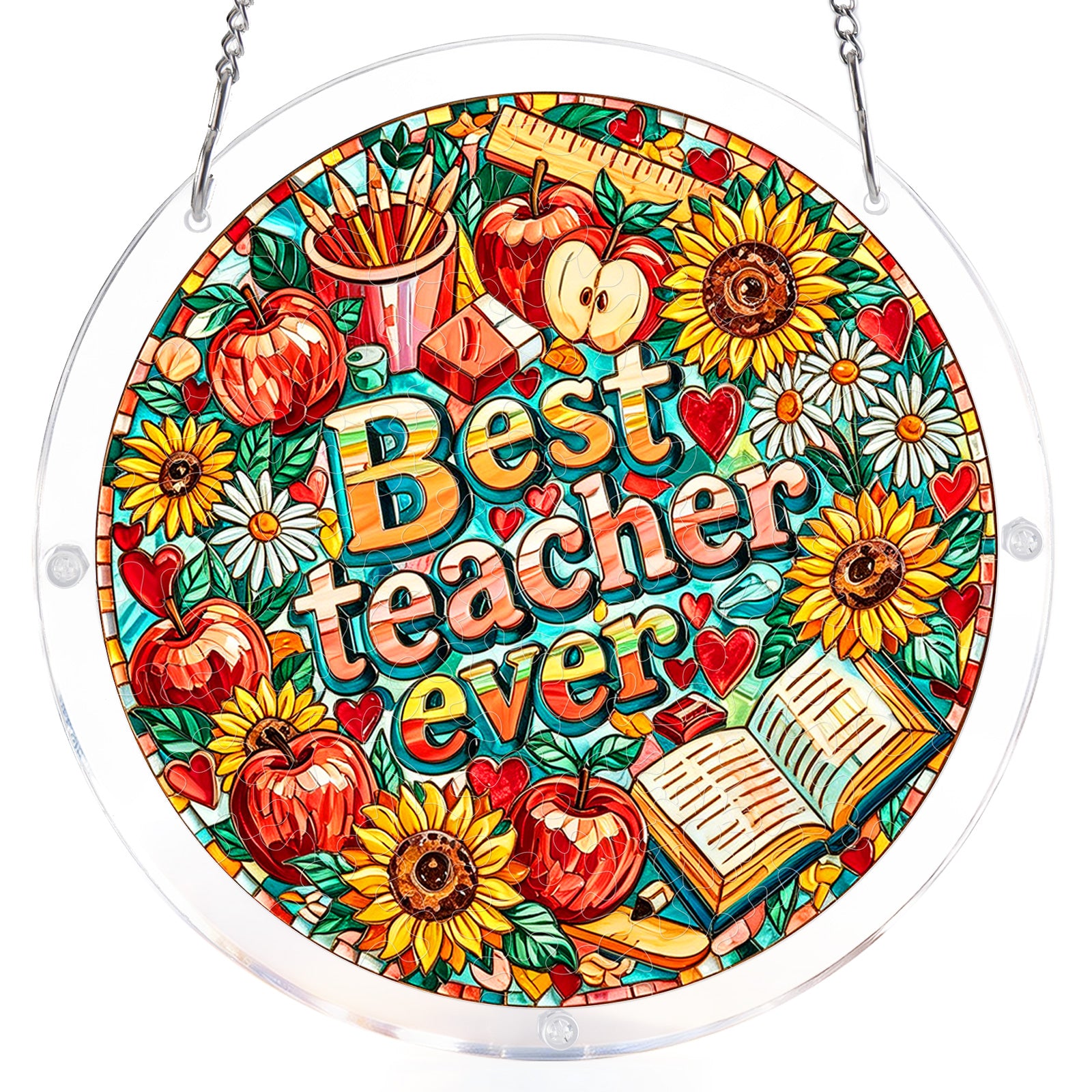 kaayee-best-teacher-ever-suncatcher-fensterbild-medium image 7