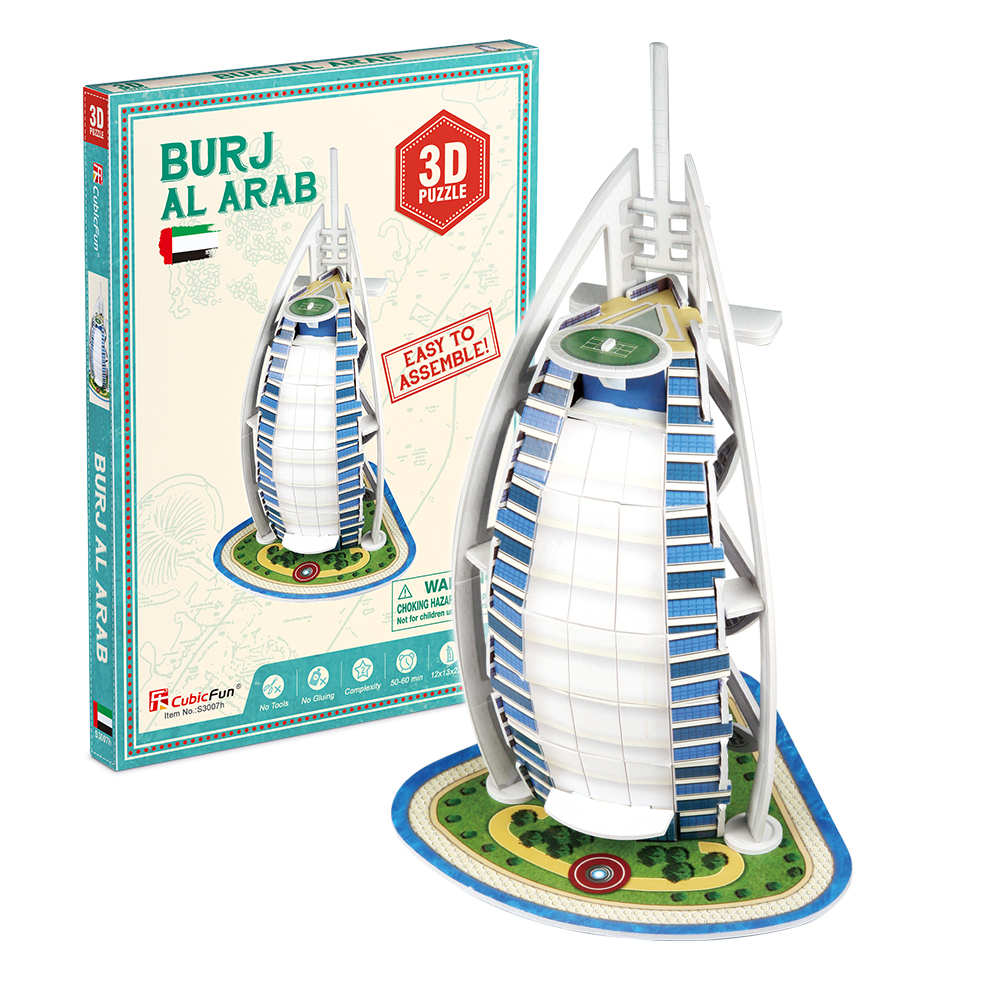 cubicfun-architecture-entry-s3007h-burj-al-arab-3d-puzzle-hotel image 1
