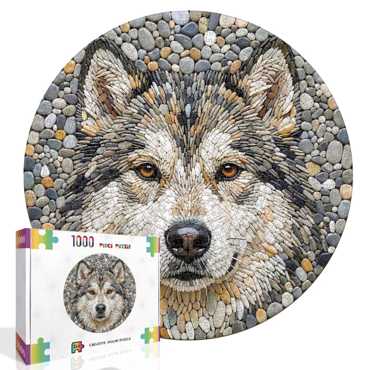 kaayee-stone-wolf-puzzle-1000-teile-eco-white-board image 2