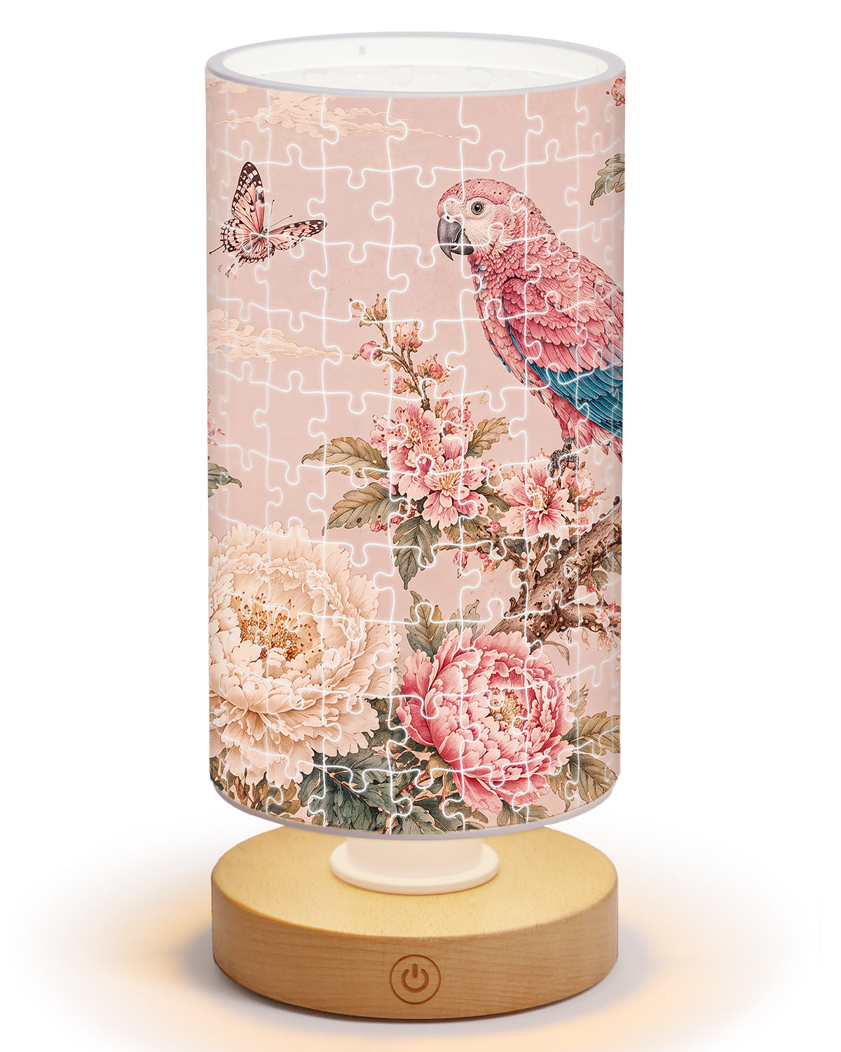 kaayee-night-light-parrot-in-the-blush-garden-nachtlicht-zylindrisch image 1