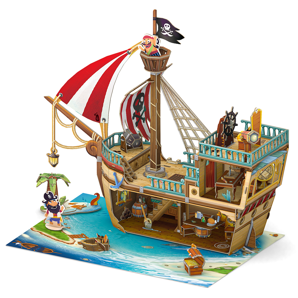 cubic-fun-pirates-world-p832h-pirate-treasure-ship-3d-puzzle image 2