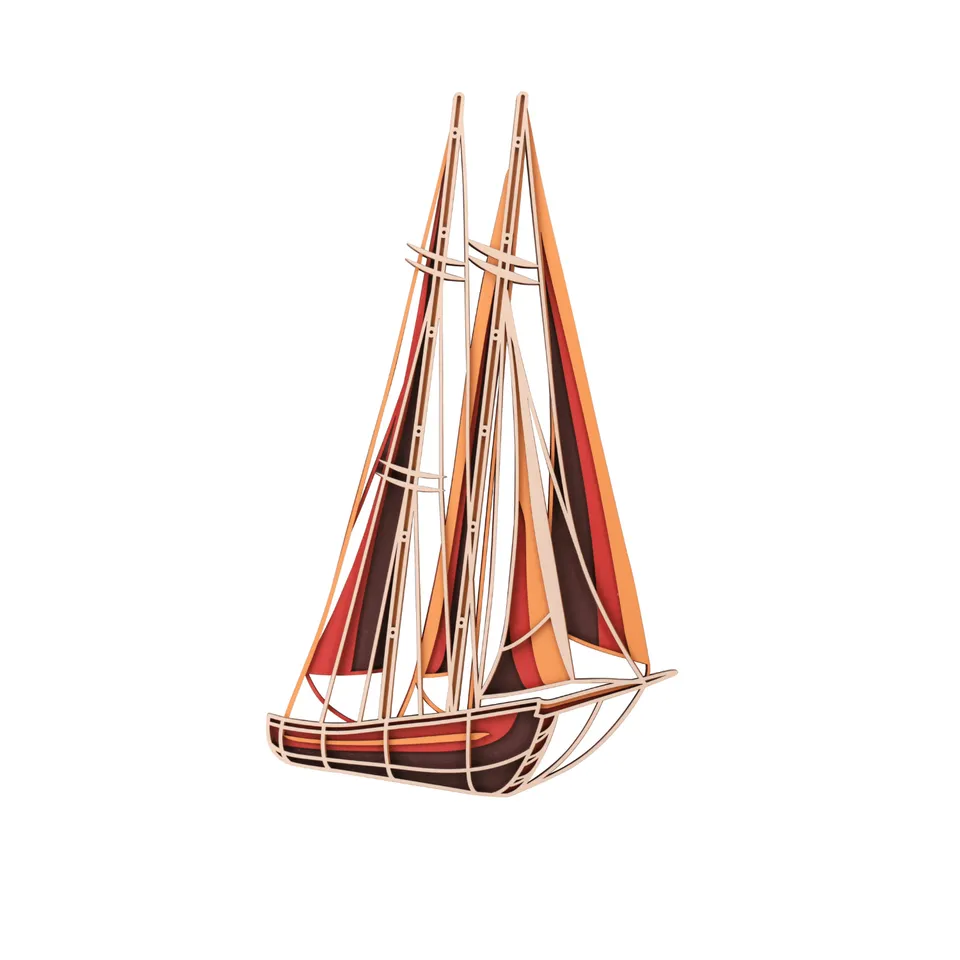magicholz-sailing-boat-3d-wandbild-holz-segelboot-42-cm image 1