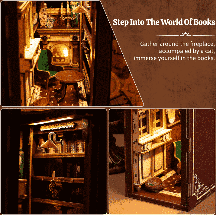 kaayee-book-nook-kit-retro-study-room-miniatur image 5