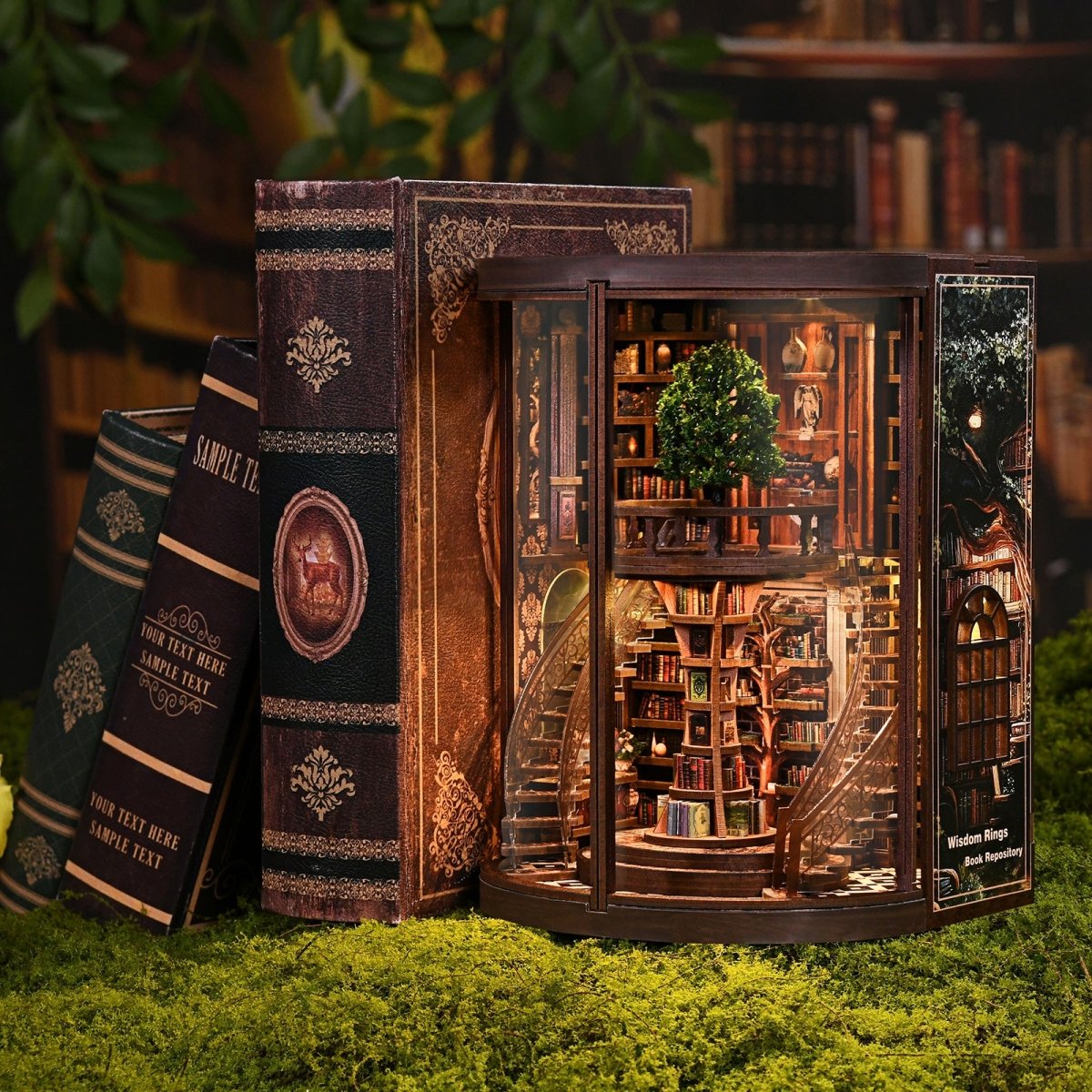 kaayee-wisdom-annual-ring-miniaturhaus-book-nook-holz image 5