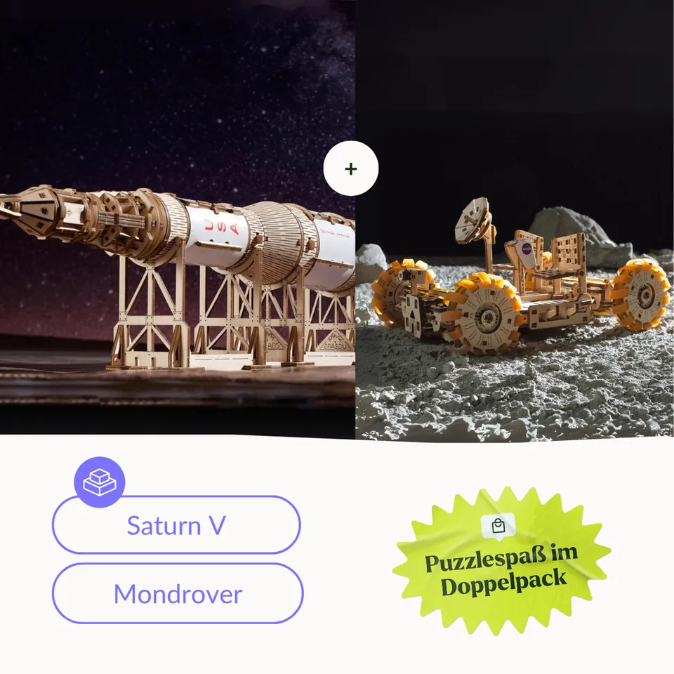 magicholz-mechanischer-bausatz-nasa-saturn-v-mondrover-holzmodell-2er-set image 1