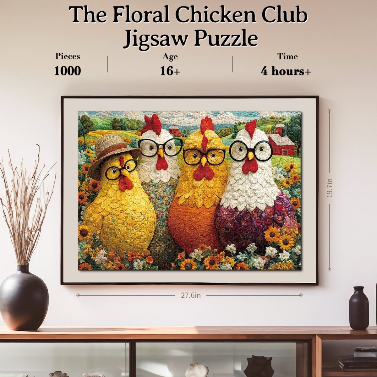 kaayee-the-floral-chicken-club-kartonpuzzle-1000-teile-standard image 4