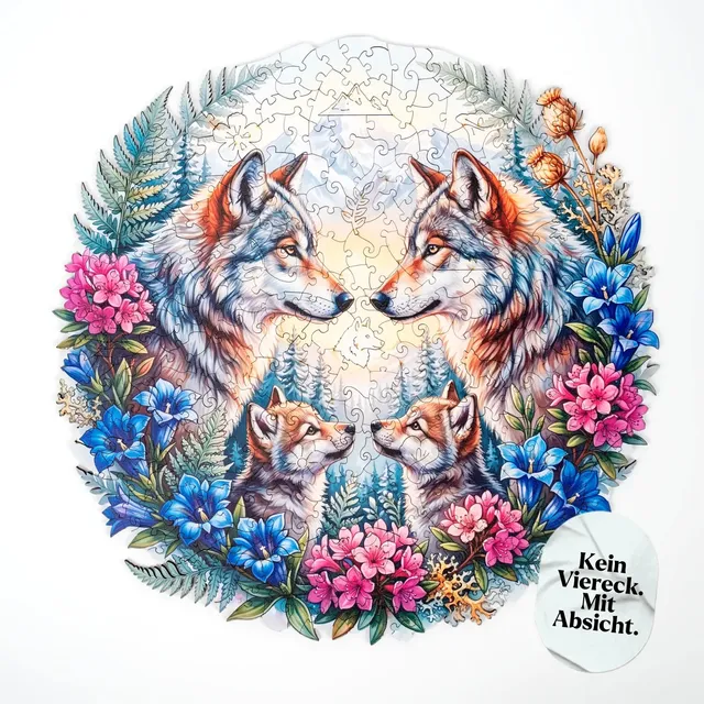 magicholz-wolfsfamilie-holzpuzzle-350-teile-mandala image 1