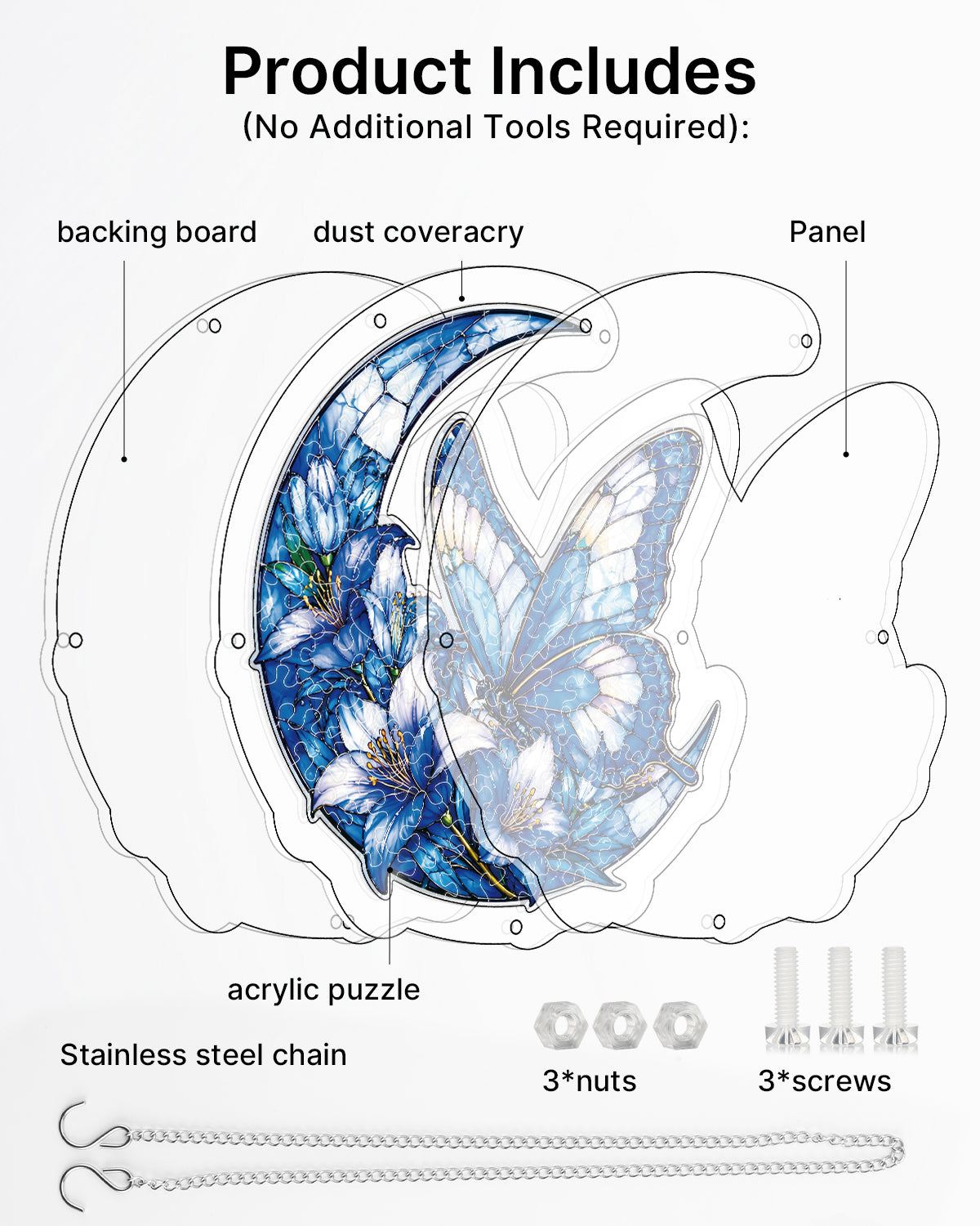kaayee-suncatcher-puzzle-moonlit-blue-butterflies-sonnenf-nger-medium image 6