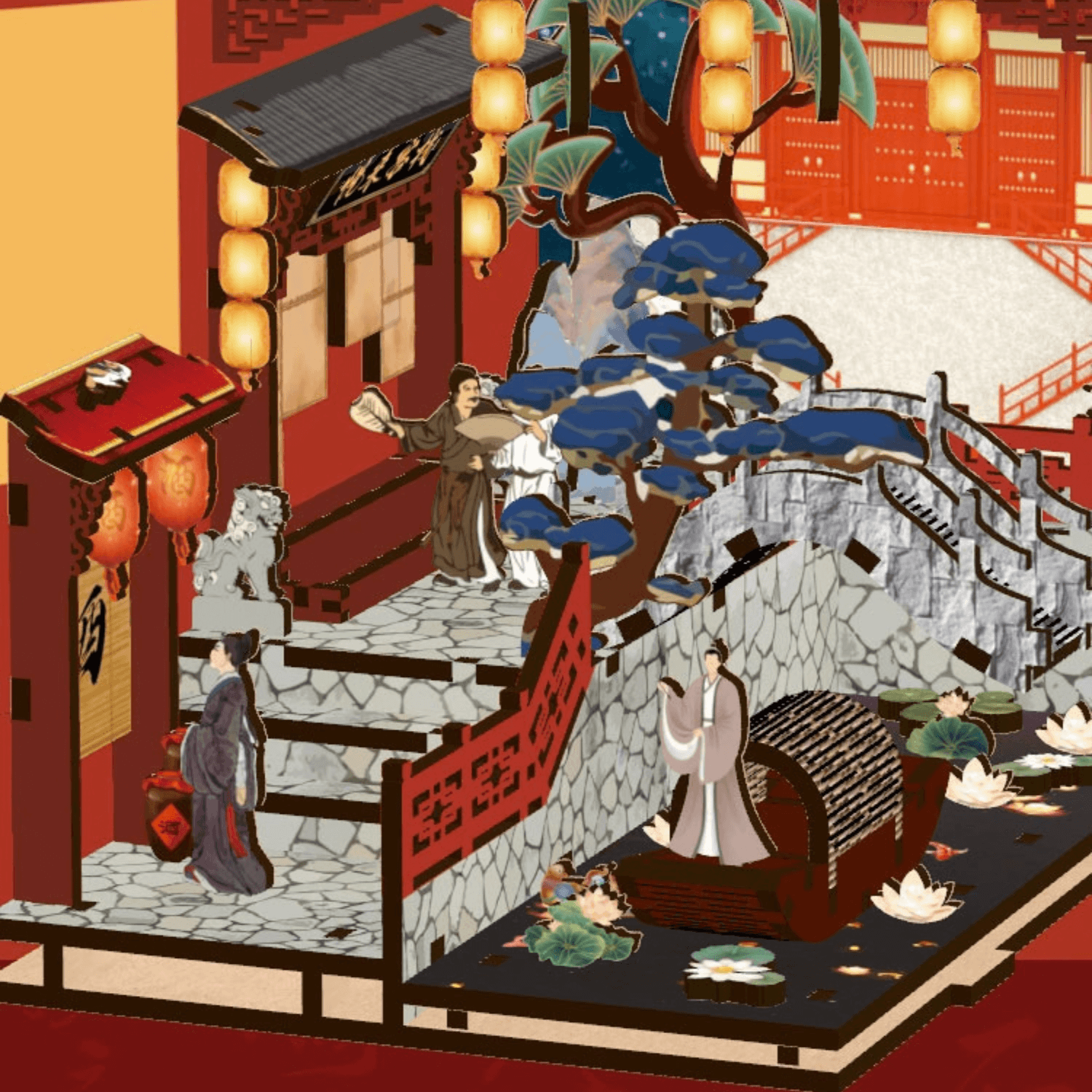 magicholz-book-nook-chinese-golden-lantern-pavillon-diorama image 5