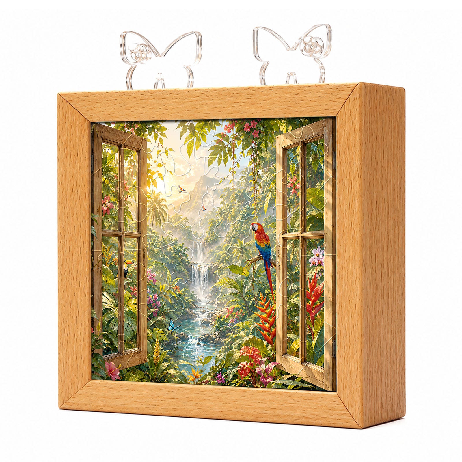 kaayee-jungle-vista-acryl-puzzle-nachtlicht-holzrahmen image 1