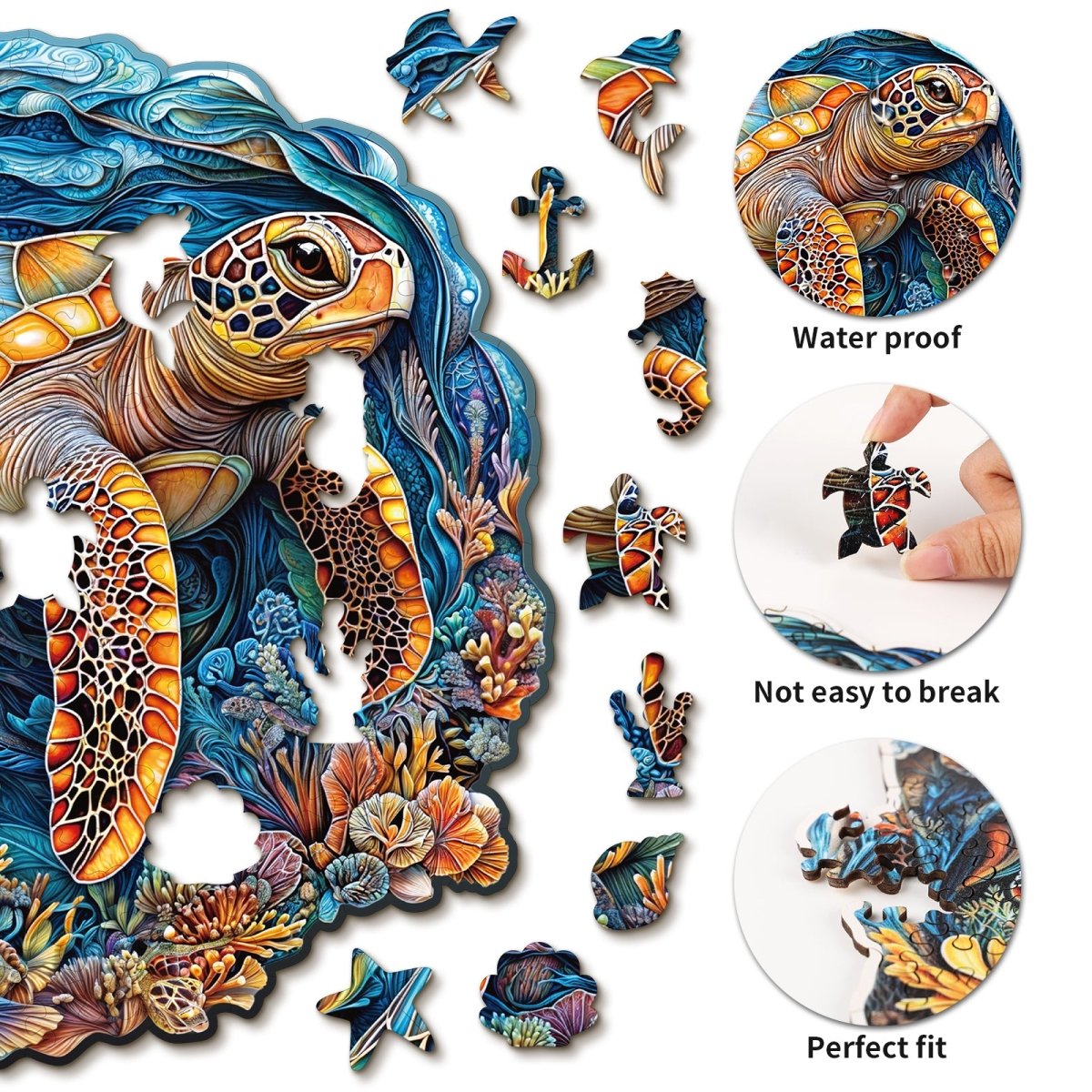 kaayee-wooden-puzzle-brave-sea-turtle-holzpuzzle-medium image 2