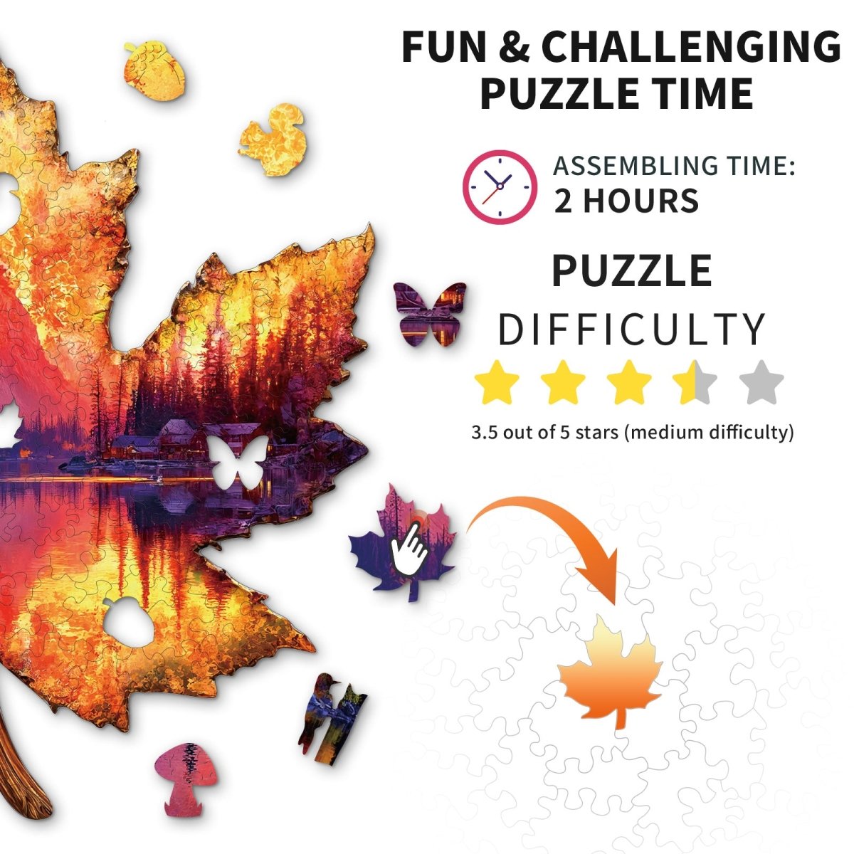 kaayee-wooden-puzzle-autumn-forest-holzpuzzle-medium-ahornblatt image 3