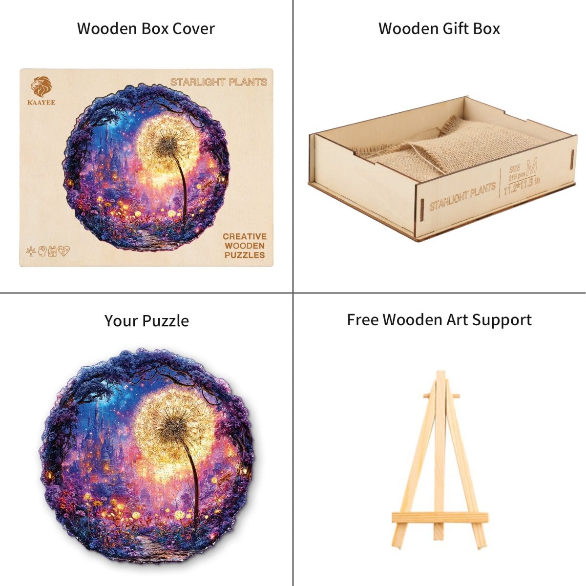 kaayee-starlight-plants-holzpuzzle-medium-rund-fantasy-pusteblume image 3