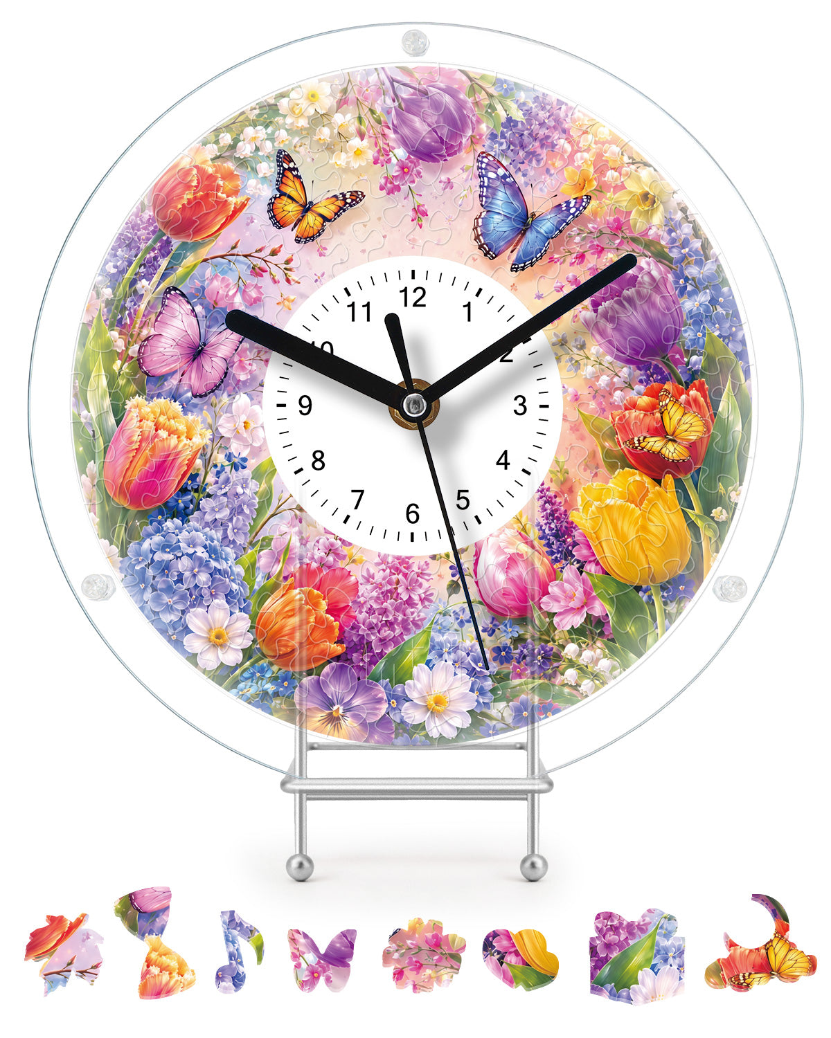 kaayee-clock-kit-tulips-of-spring-puzzle-uhr-regular-acryl image 1